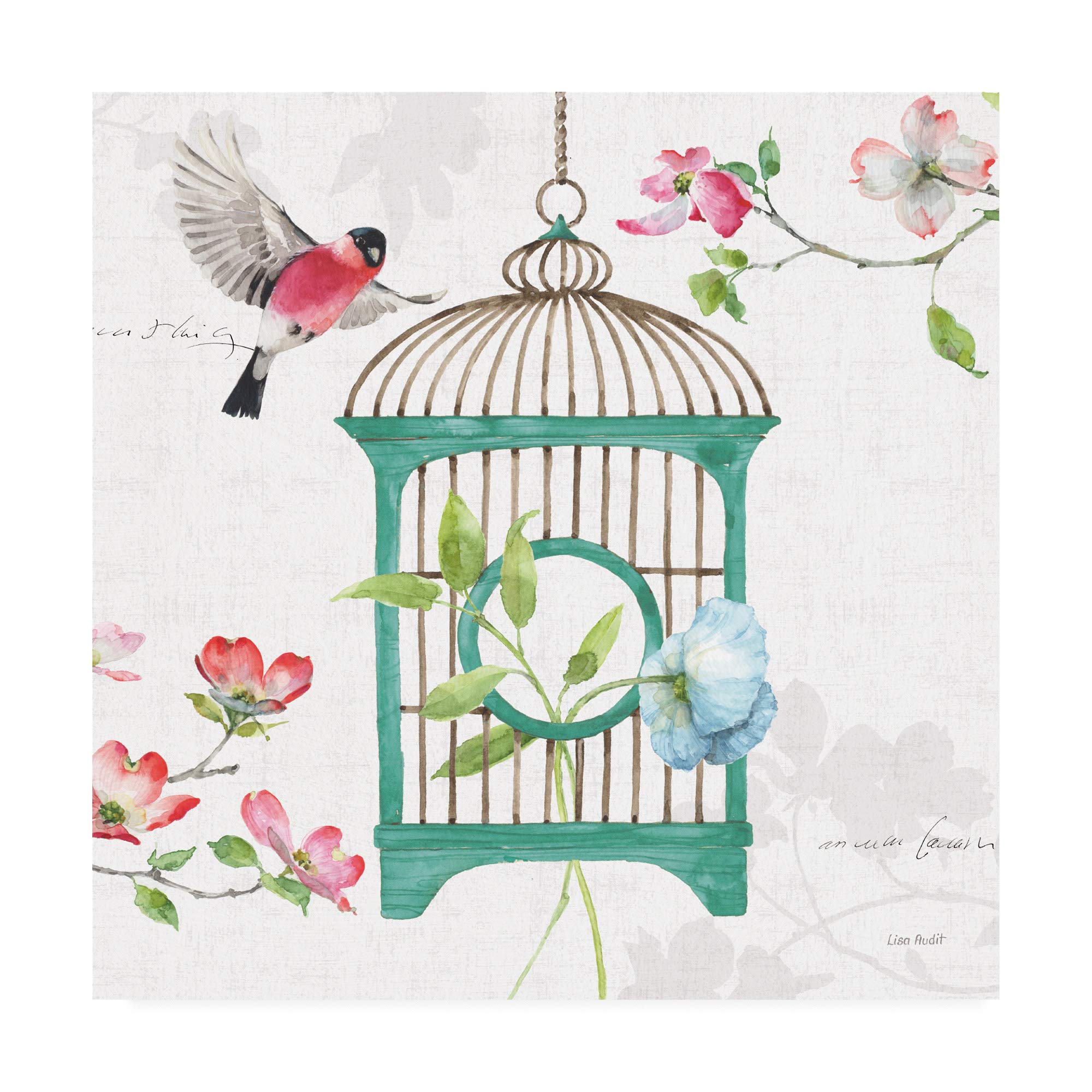Lisa Audit Dogwood Garden VII Fine Art Print - 18x18 Inch Floral Wall Decor for Living Room, Bedroom & Office | Modern Botanical Painting for Home & Office Decoration