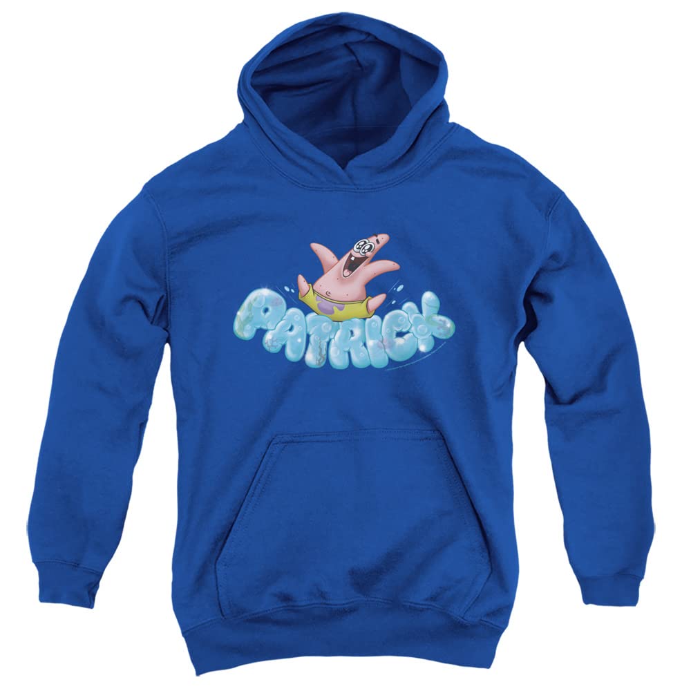 LOGOVISION Spongebob Happy Go Lucky Patrick Unisex Youth Pullover Hoodie - Soft & Comfortable Cartoon Character Sweatshirt for Kids & Teens - Perfect for School, Casual Wear & Birthday Gifts