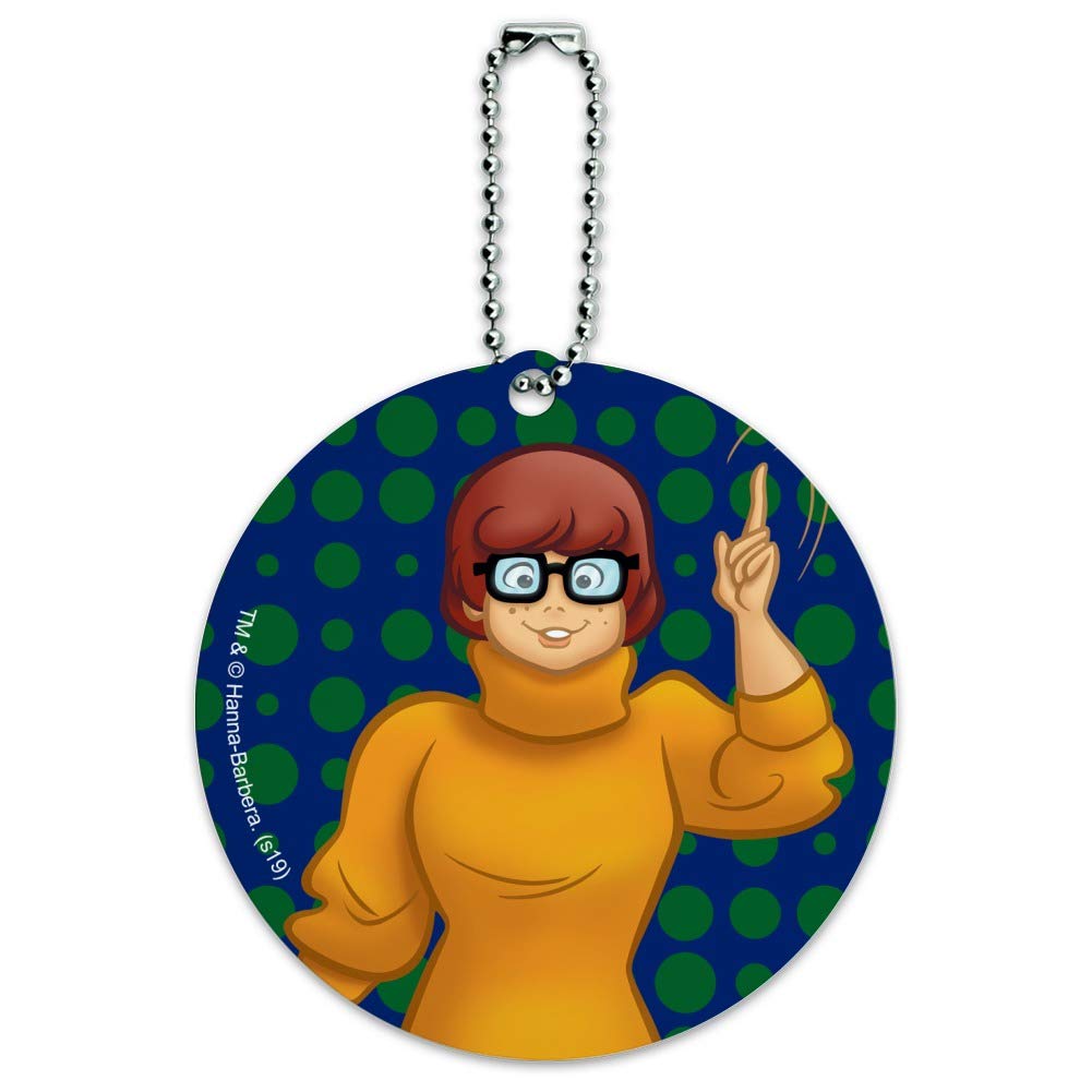 Scooby Doo Velma Character Round Luggage ID Tag - Durable Suitcase Name Tag for Carry-On Bags - Perfect for Travel, School Backpacks & Kids' Luggage Identification