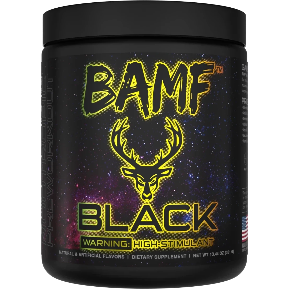Bucked Up BAMF BLACK Pre-Workout Supplement for Men & Women - Energy, Focus & Muscle Pump Enhancer for Gym & Fitness Training