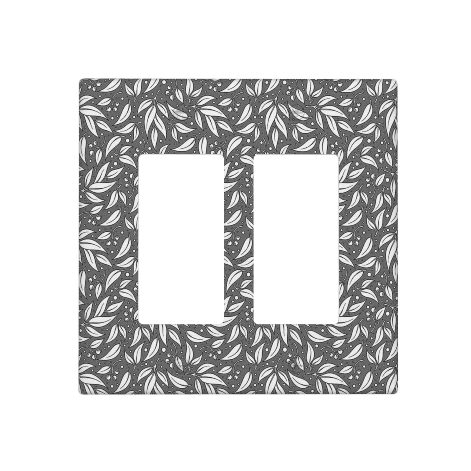 Decorative Leaf Double Rocker Light Switch Cover - Standard Size for Home Decor