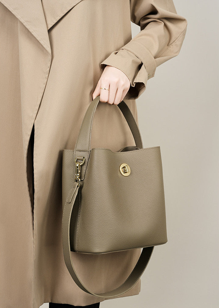 Minimalist Leather Bucket Bag for Women - Stylish & Spacious Crossbody Handbag - Perfect for Work, Travel & Everyday Use