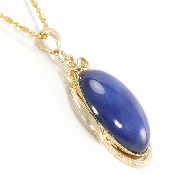 18K Yellow Gold Synthetic Star Sapphire Necklace for Women - Elegant & Durable Jewelry Gift for Birthday, Anniversary & Special Occasions