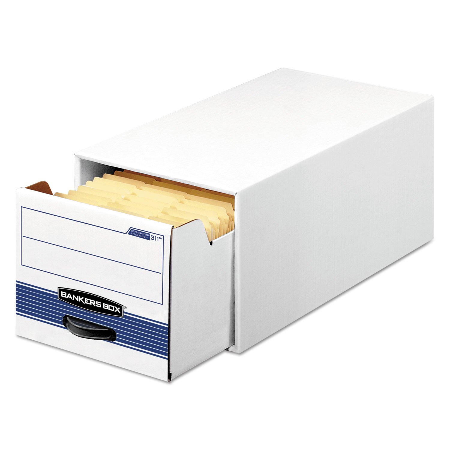 Bankers Box Stor/Drawer Steel Plus Storage Box - Heavy Duty File Organizer for Office, Home & School - Secure Document Storage Solution for Files, Folders & Office Supplies