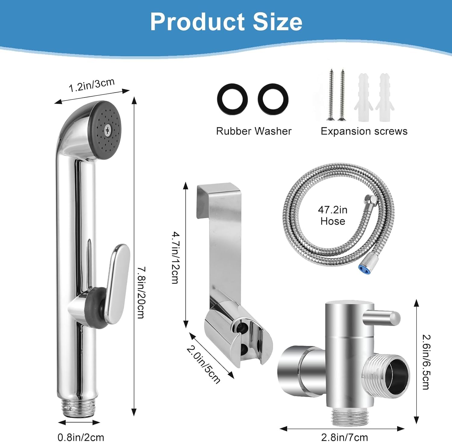 Multifunctional Handheld Bidet Sprayer with Dual Spray Function - Zinc Alloy Muslim Shower Sprinkler for Bathroom & Diaper Cleaning - Includes Hose & Accessories (Wall/Toilet Mountable) - Perfect for Hygienic Cleansing, Baby Care & Muslim Wudu Rituals