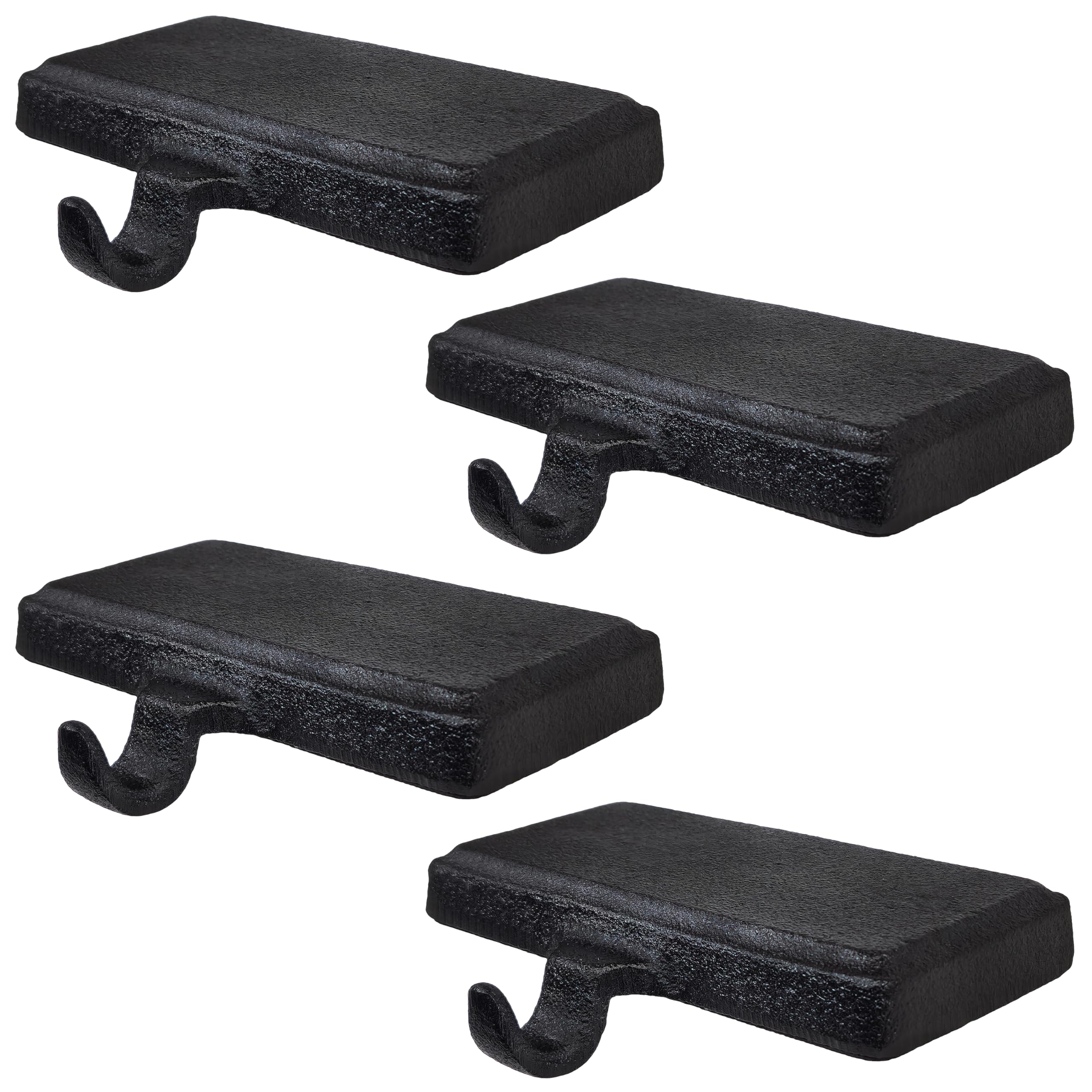 Black Iron Christmas Stocking Holders - Set of 4 for Mantel Decor