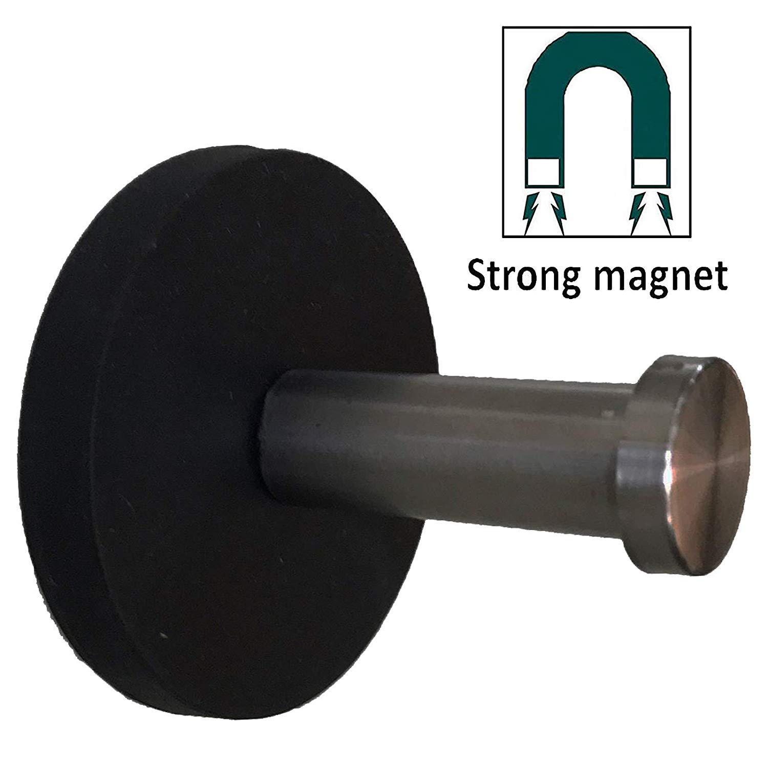Strong Magnetic Coat Hook - Heavy Duty 6LB Key Holder for Bags, Coats, Umbrellas, Scarves & Towels - No Scratch Wall Mount Hanger - Perfect for Entryway, Kitchen, Bathroom & Garage Organization