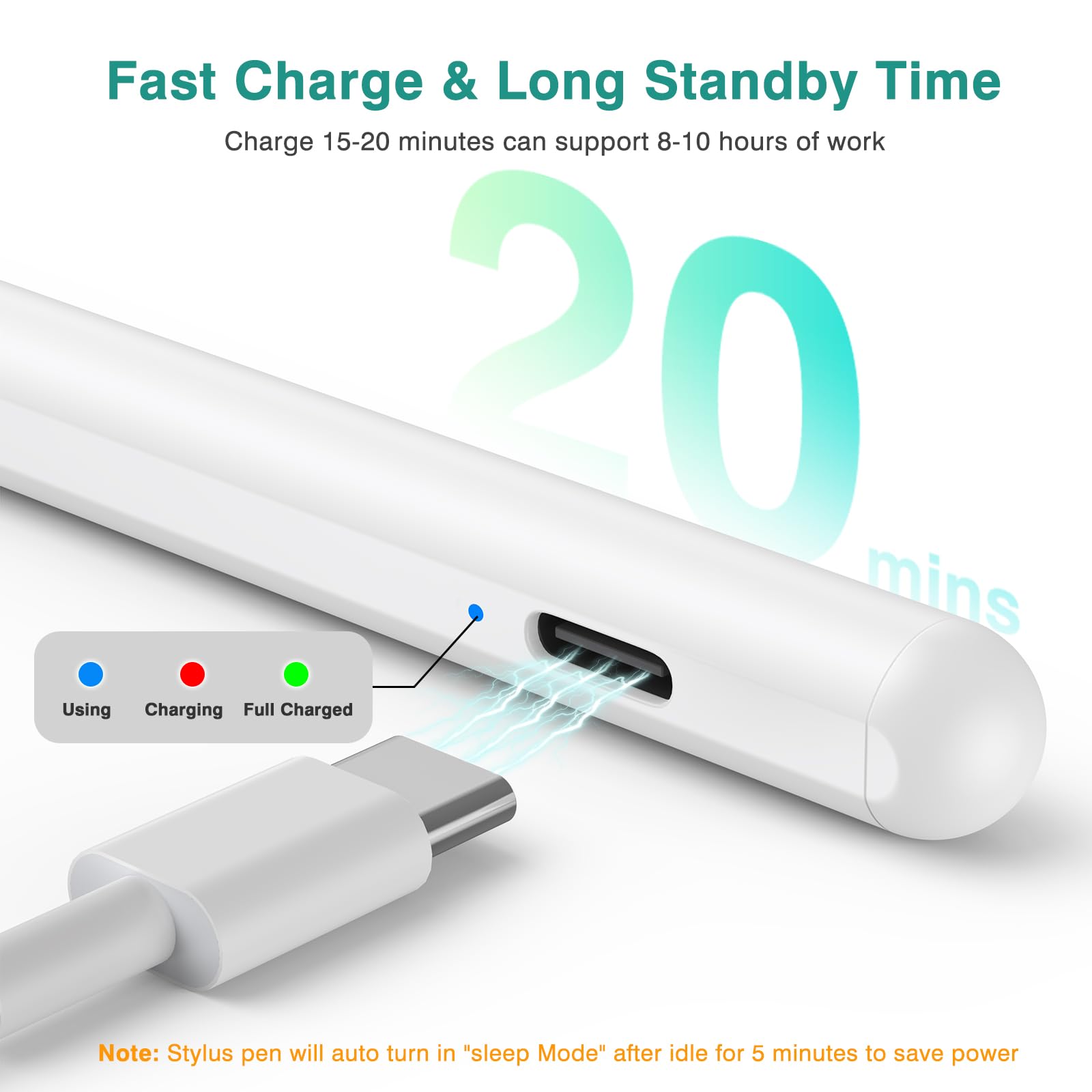 Fast Charging Stylus Pen for iPad 10th Gen & Pro 11/12.9