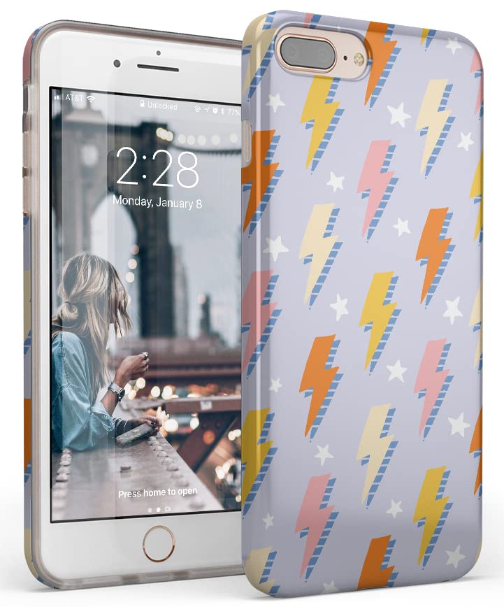 Casely iPhone 6/7/8 Plus Case with Lightning Bolt Design - Shockproof Protective Phone Cover for iPhone 6 Plus/7 Plus/8 Plus - Perfect for Everyday Use, Travel & Outdoor Activities