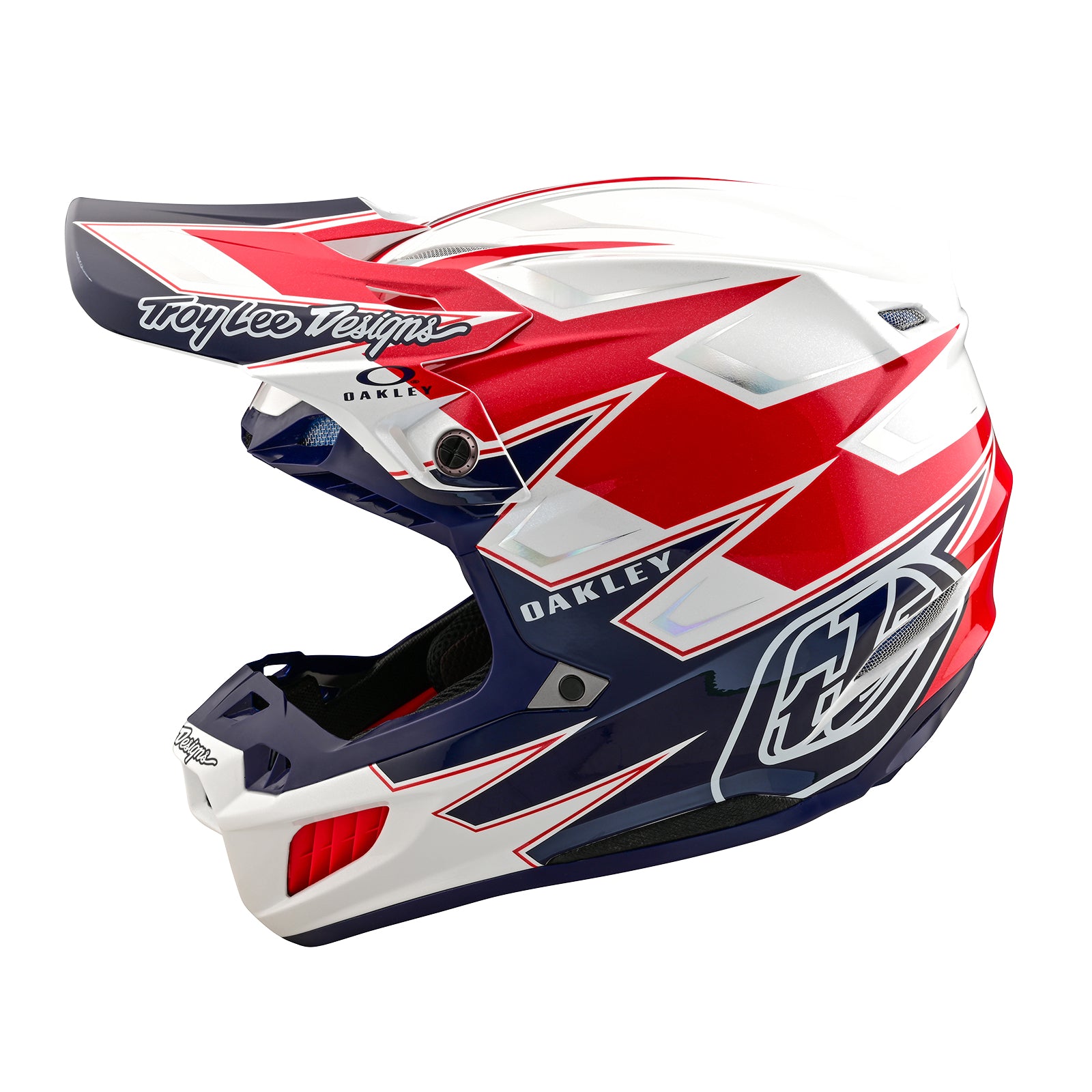 Troy Lee Designs X Oakley SE5 Composite MIPS Helmet - White & Blue - Lightweight MTB & BMX Bike Helmet for Mountain Biking & Cycling Protection
