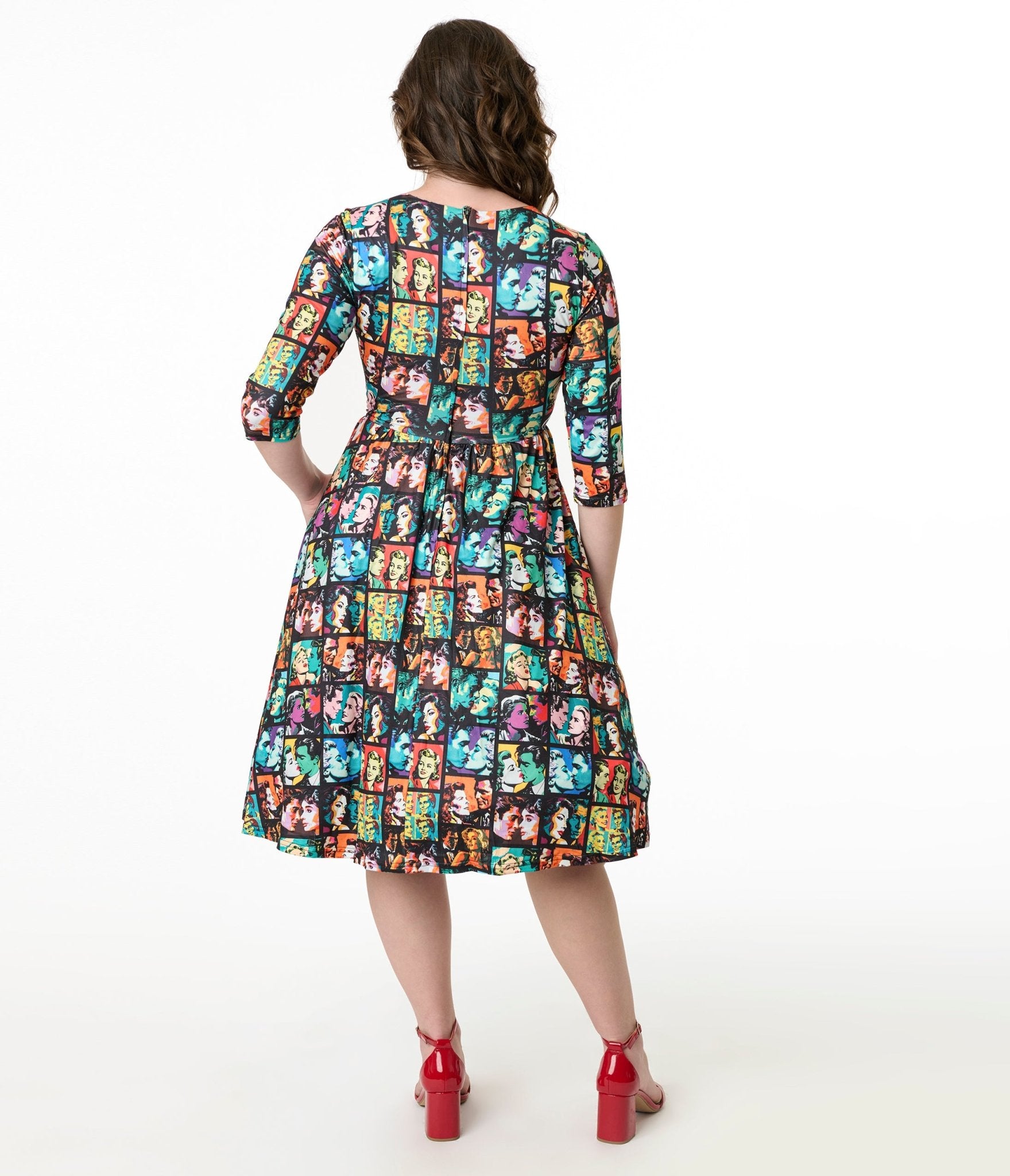 Vintage 1950s Romance Print Billie Fit & Flare Dress by Dolly & Dotty - Retro Swing Dress for Women, Perfect for Tea Parties, Weddings & Vintage-Themed Events