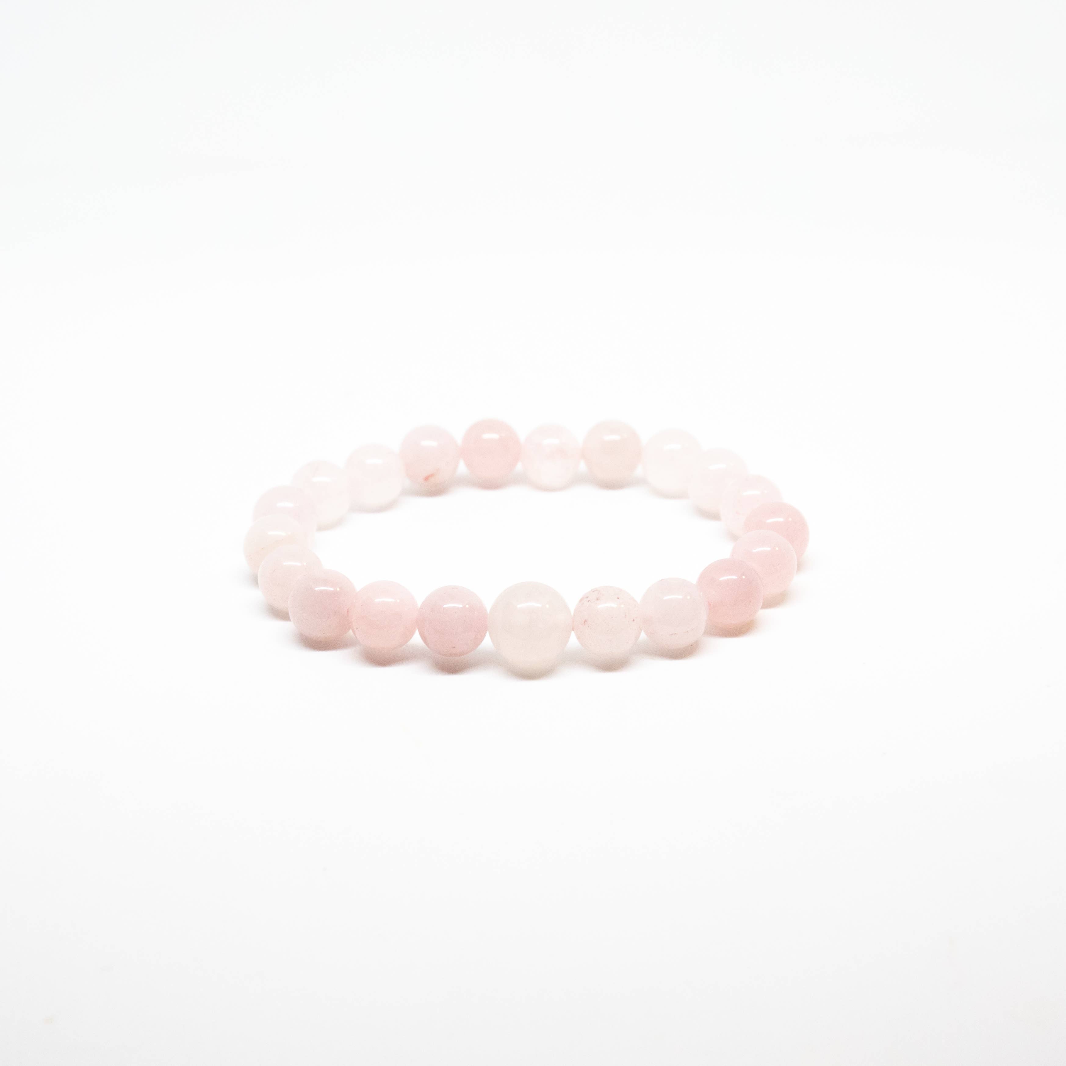 10mm Long Rose Quartz Beaded Bracelet - Healing Crystal Mala for Women, Meditation, Yoga & Positive Energy - Perfect for Spiritual Practice, Stress Relief & Gift Giving