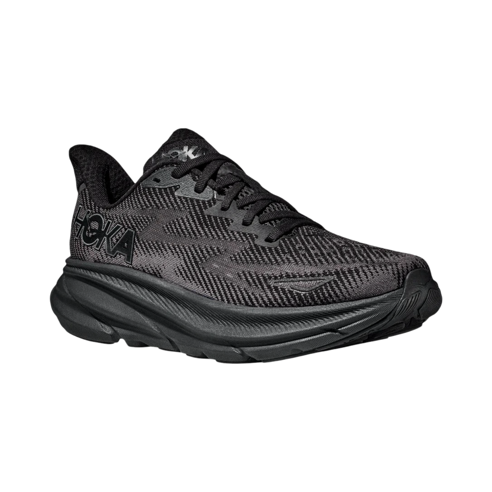 Hoka Clifton 9 Wide Men's Running Shoes in Black - Lightweight Cushioned Sneakers for Marathon Training & Daily Jogging