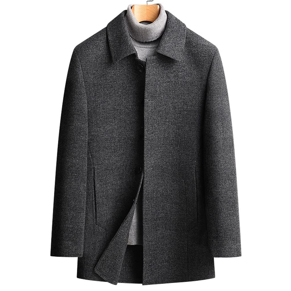 Men's Double-Sided Wool Coat with Detachable Down Liner - Warm Winter Jacket for Outdoor Activities