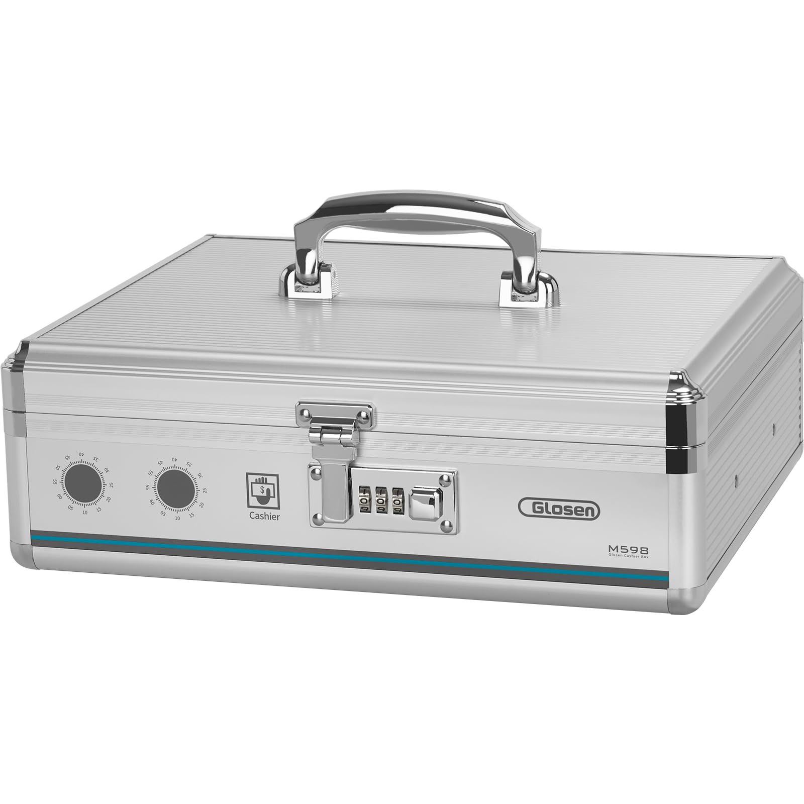 Secure Combination Lock Cash Box with Money Tray - 13.2x10.82x4.33 Inch Medium Size for Home, Office & Retail Use | Durable Money Storage Box for Cash, Coins & Valuables