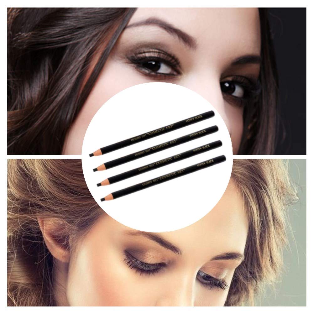 12 Pack Waterproof Eyebrow Pencil - Black Long Lasting Tattoo Eyebrow Liner for Filling, Shaping & Defining - Smudge Proof Makeup Pencil for Natural or Dramatic Looks - Perfect for Daily Use, Special Occasions & Professional Makeup Artists