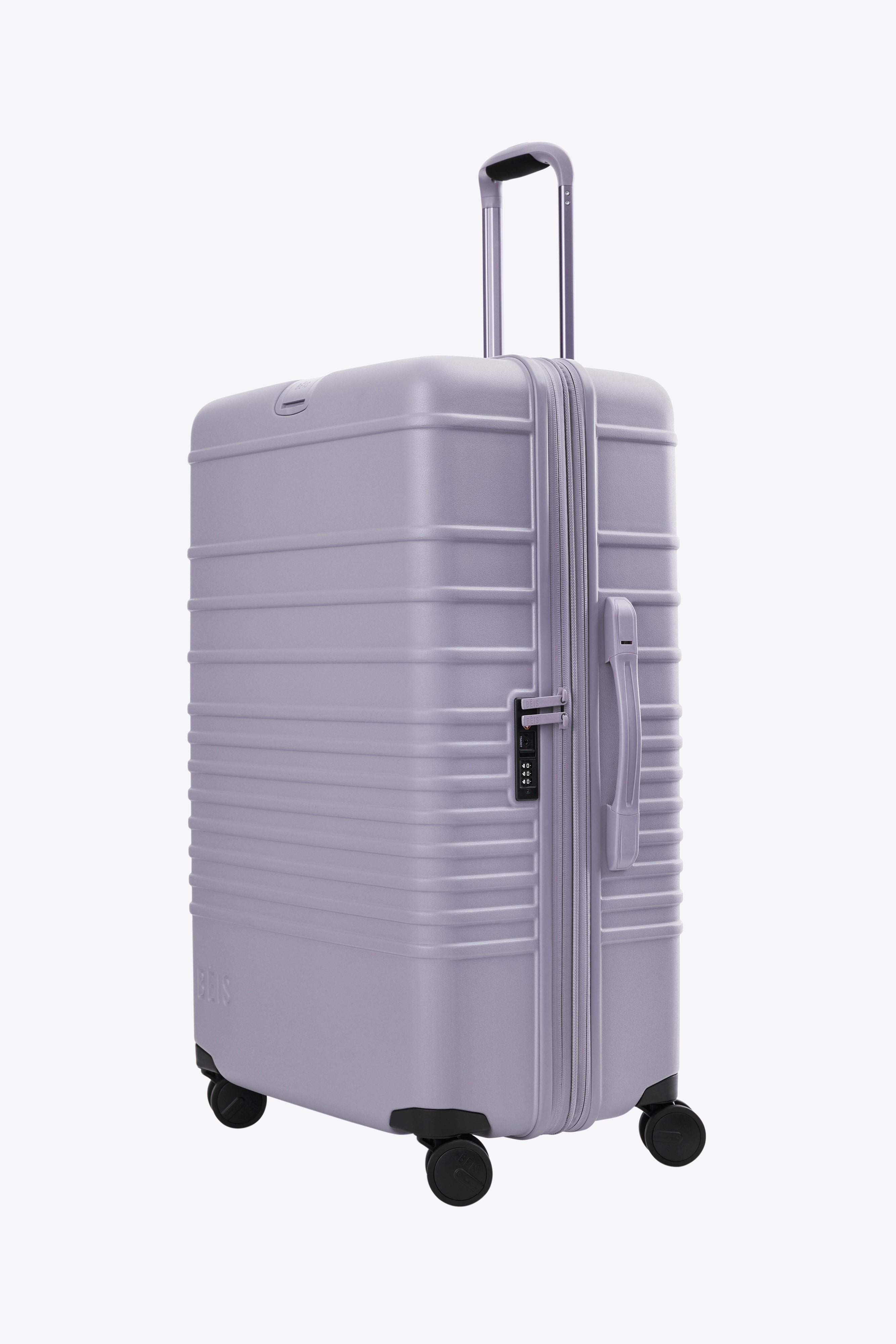 Large Lavender Check-In Roller Suitcase - Spinner Luggage with 4 Wheels for Travel, Business Trips & Vacations - Durable & Stylish Carry-On Bag