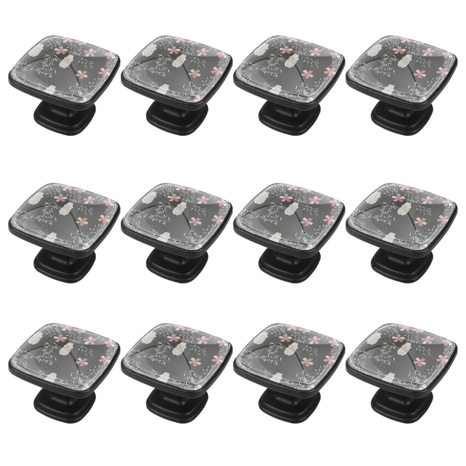 12Pcs Cartoon Bear & Flower Cabinet Handles - Drawer Knobs for Dresser, Kitchen Cabinets & Furniture - Easy DIY Installation for Home Decor & Renovation