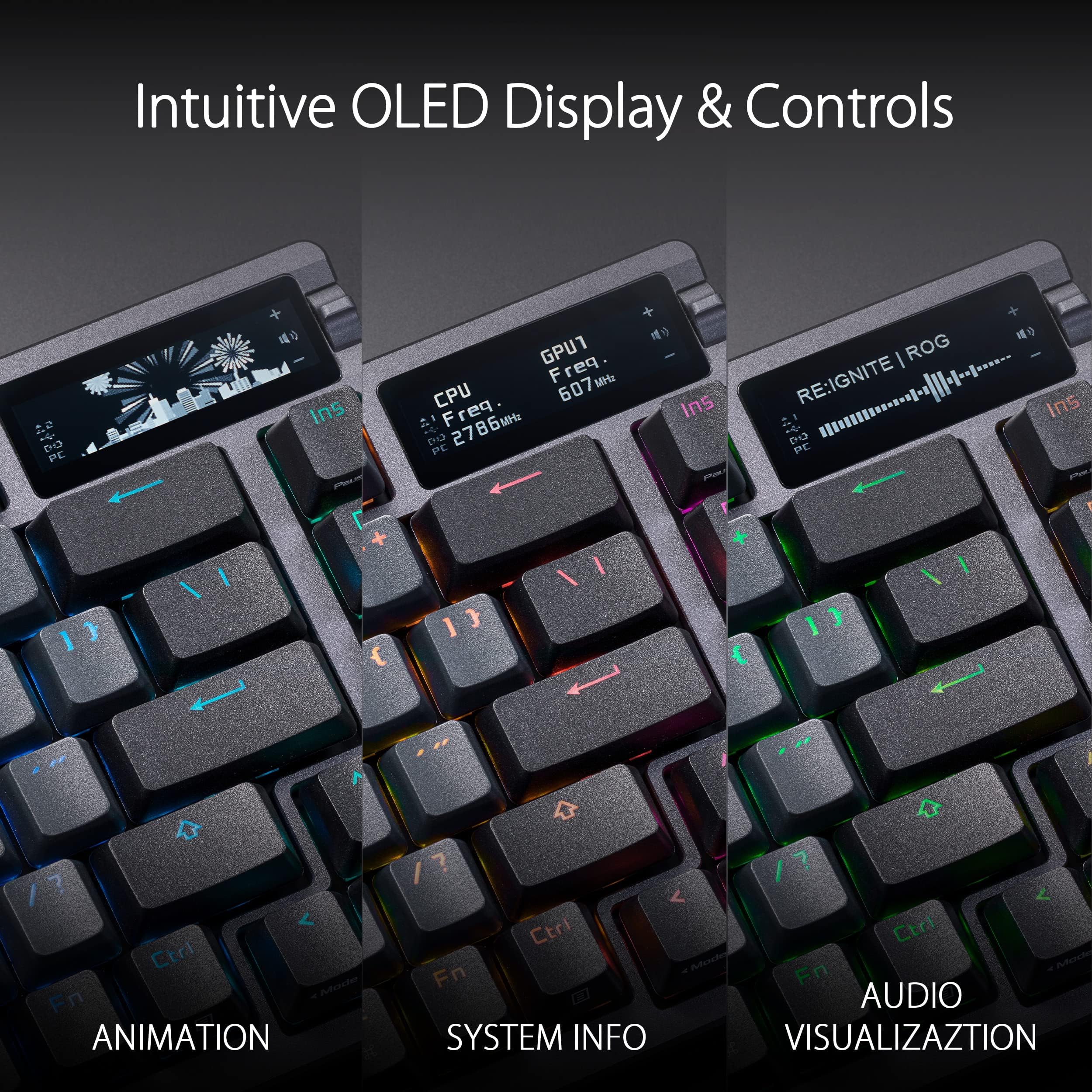 ASUS ROG Azoth 75% Wireless Custom Mechanical Gaming Keyboard - Hot-Swappable NX Brown Switches, OLED Display, RGB Backlit, Gasket Mount Design for PC & Mac Gamers - Perfect for Esports, Streaming & Office Work