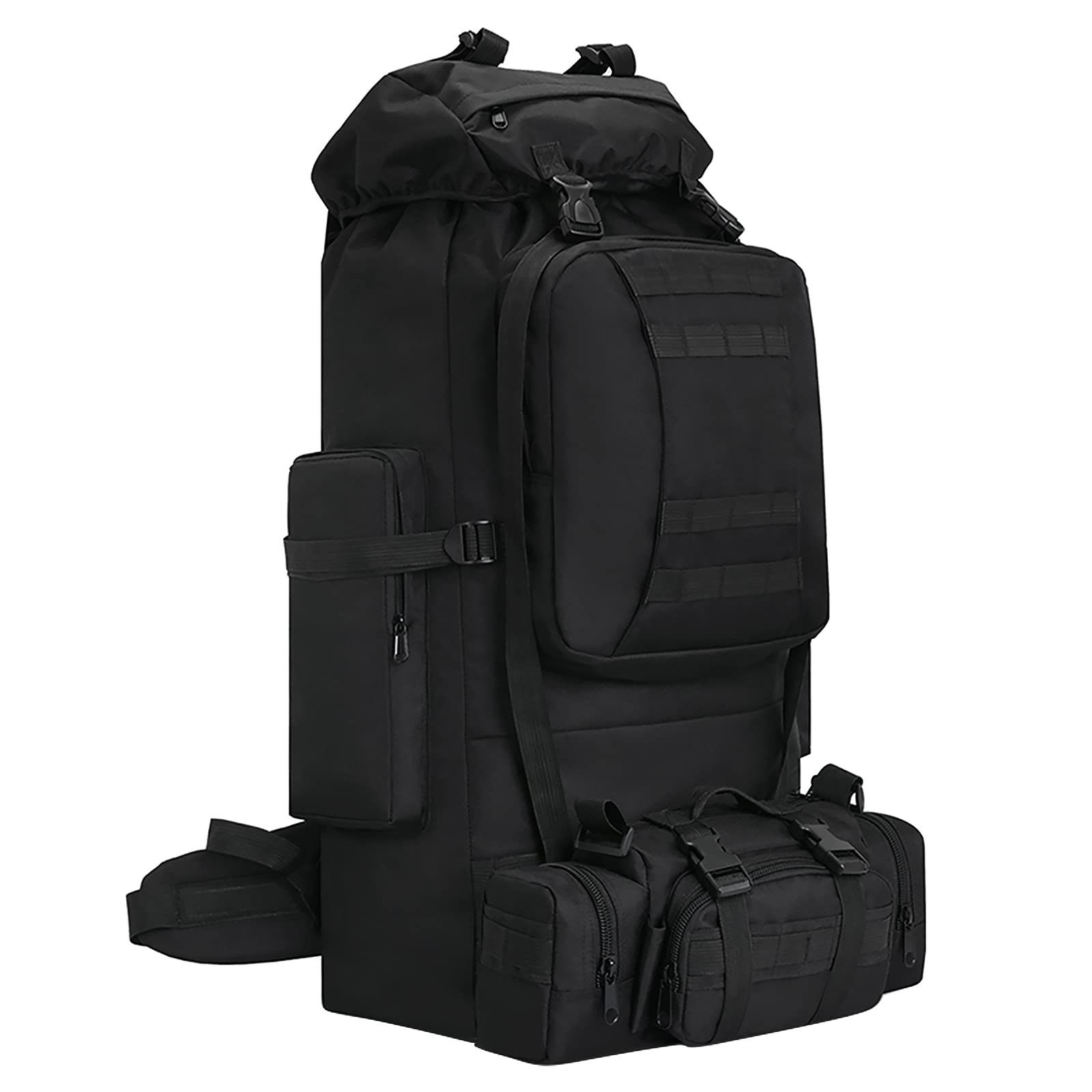 100L Waterproof Lightweight Camping Backpack - Molle Military Tactical Rucksack for Hiking, Travel & Outdoor Adventures (Black) - Perfect for Camping Gear, Survival Equipment & Daily Use