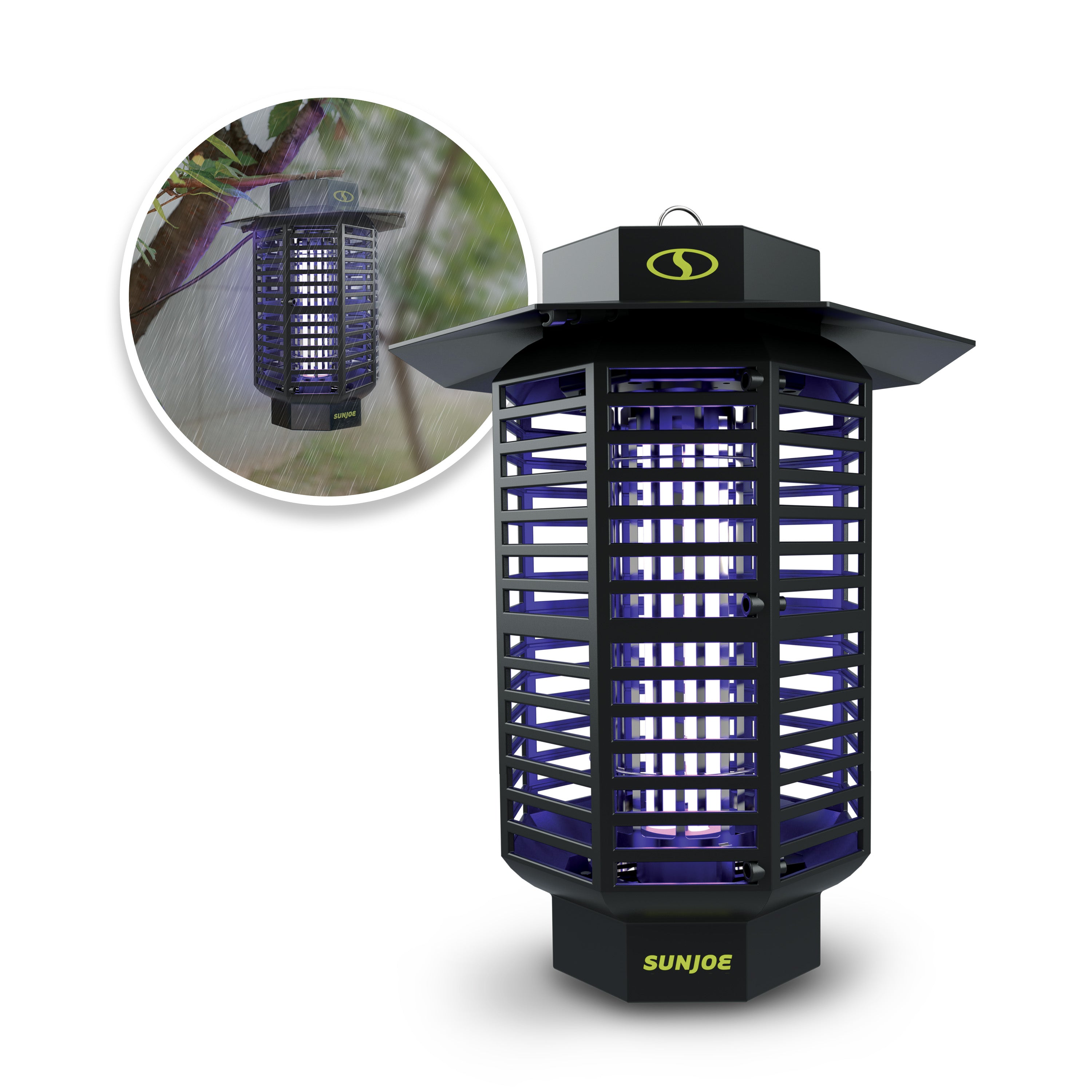 Sun Joe SJ BZ18W 18-Watt UV Bug Zapper - Indoor & Outdoor Mosquito Killer for Flies, Gnats, Moths | 1600 sq ft Coverage | Whisper Quiet Operation | Perfect for Patio, Garden, Backyard & Camping