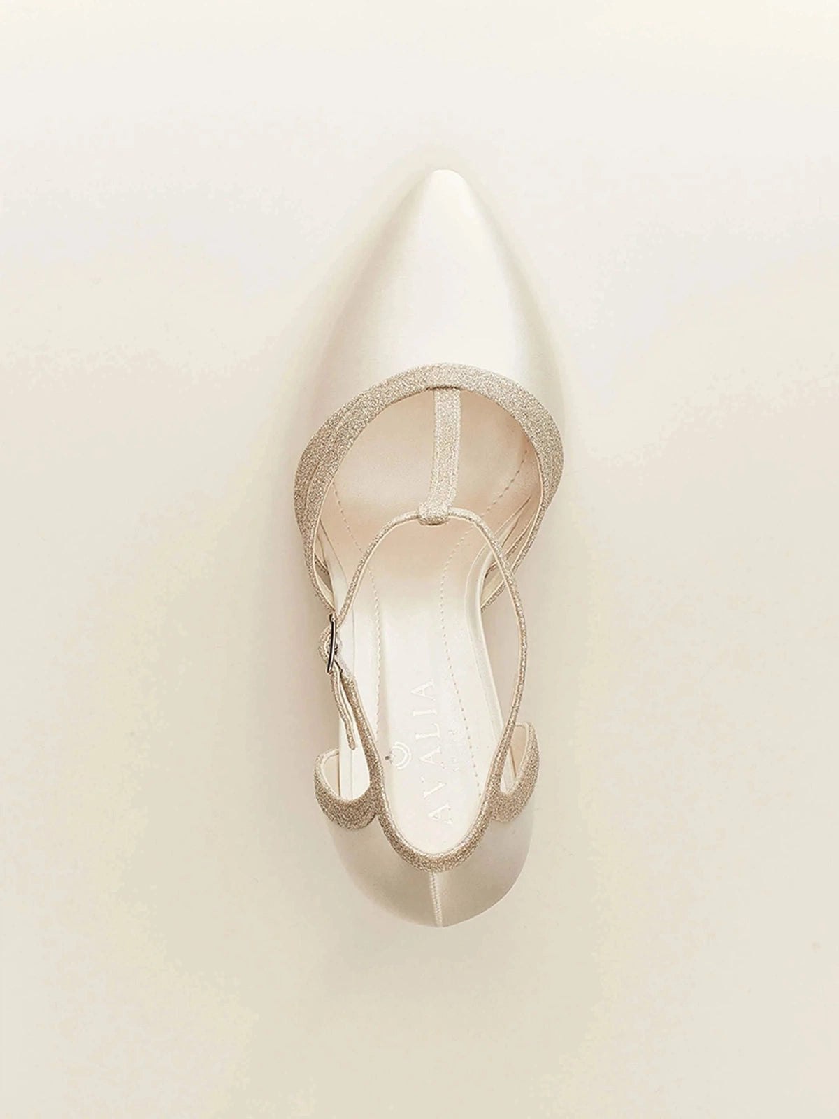 Ivory Satin T-Bar Wedding Shoes for Bride - Size 8 Comfort Heels by Wilma | Perfect for Church Ceremony, Reception & Bridal Party | Limited Time Sale