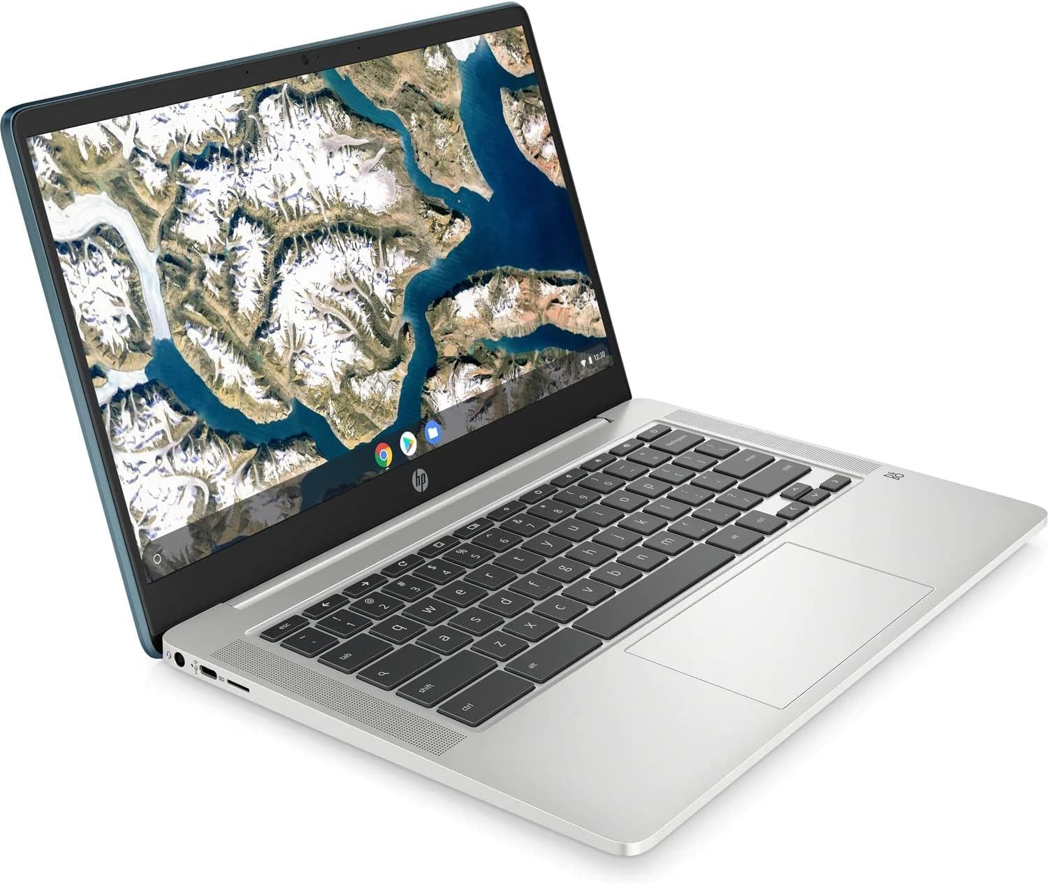 HP Chromebook 14a-na0062tg 14-inch HD Laptop - Intel Pentium Silver N5030, 4GB RAM, 128GB eMMC, Chrome OS - WiFi, Bluetooth, Webcam - Forest Teal (Renewed) | Perfect for Remote Work, Online Learning & Web Browsing