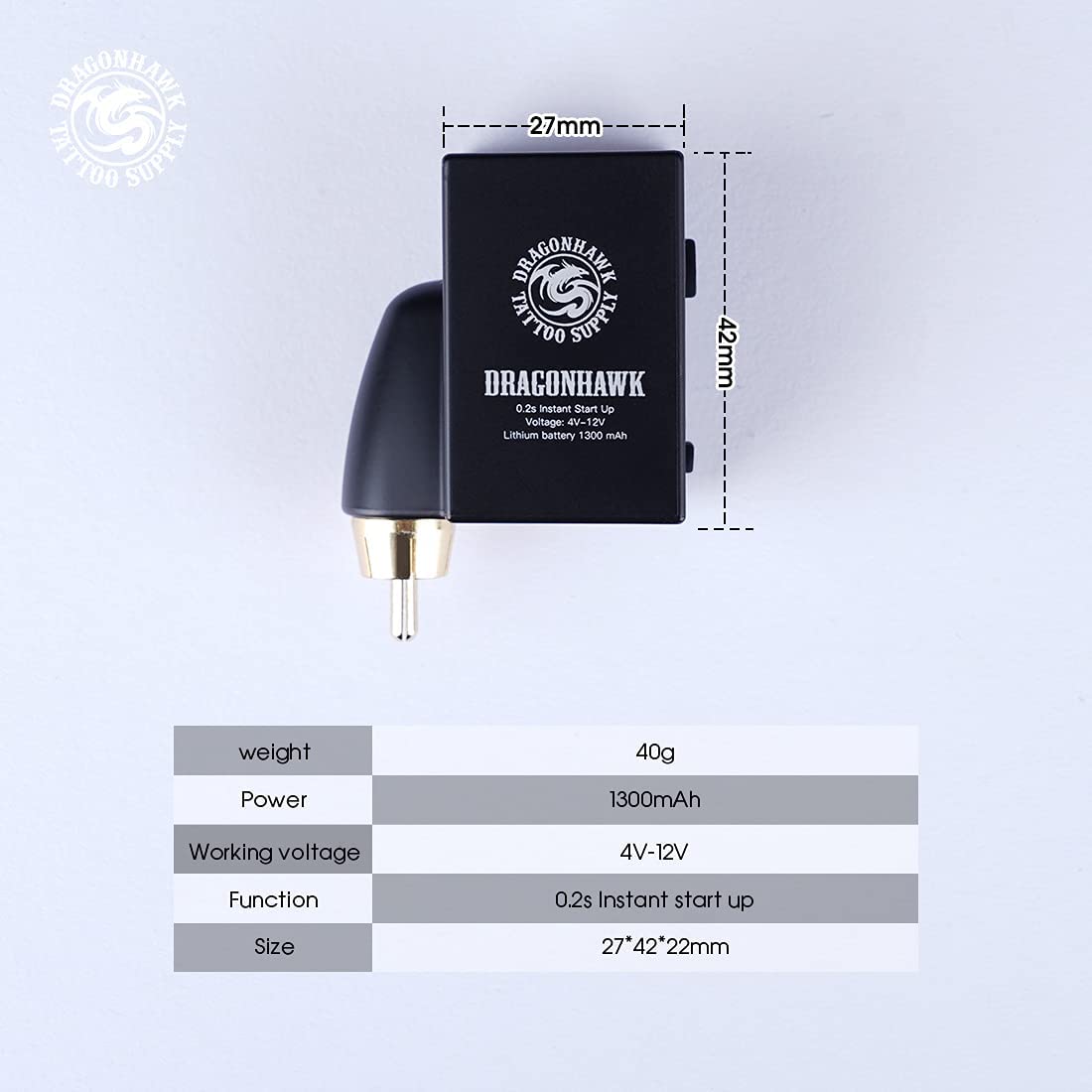Dragonhawk S4 Wireless Tattoo Pen Machine Kit with 2 Rechargeable Batteries & 20 Needle Cartridges - Professional Tattoo Equipment for Artists & Beginners - Perfect for Studio, Home & Travel Tattooing