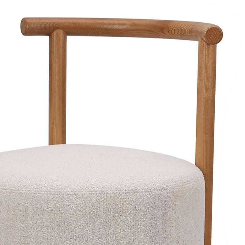 Art Deco Cream/Cerulean Upholstered Accent Stool with X Frame & Back - Perfect for Living Room, Bedroom, or Entryway Decor