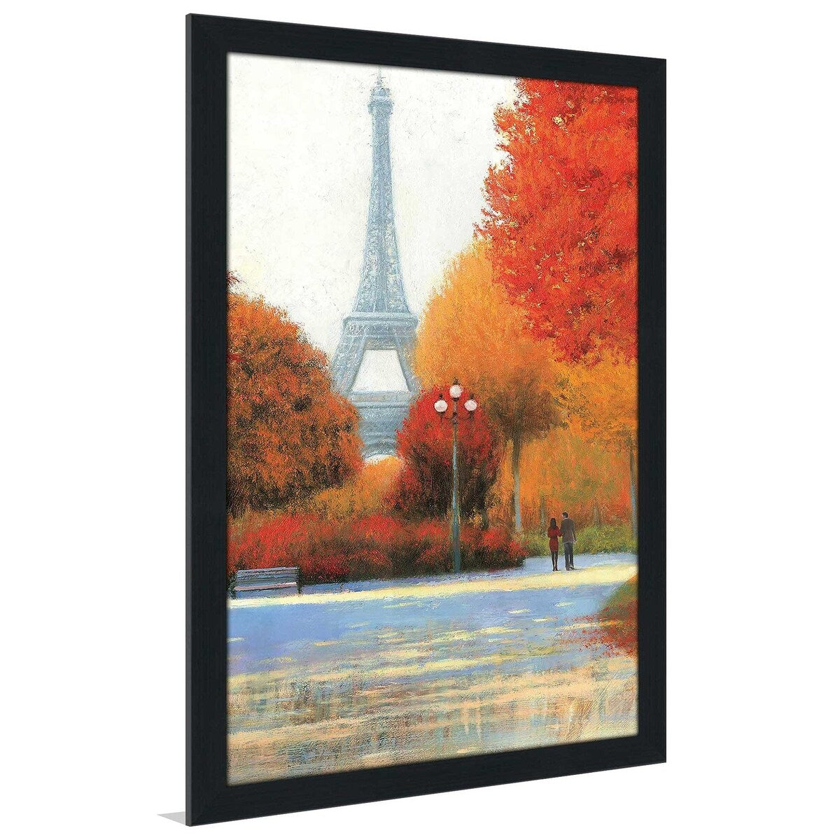 Autumn in Paris Couple Print Acrylic Wall Art - Romantic Home Decor for Living Room, Bedroom & Office