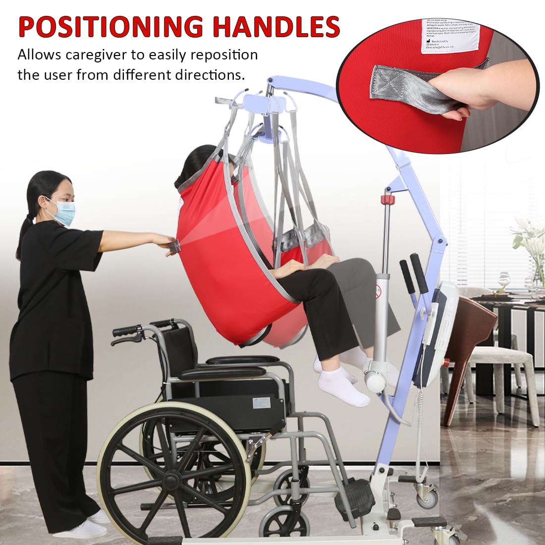 **Heavy-Duty Patient Lift Sling with Divided Leg & Lower Back Support - 500lb Weight Capacity for Safe Transfer & Positioning - Medium Size (1-Pack) - Ideal for Home Care & Medical Facilities**