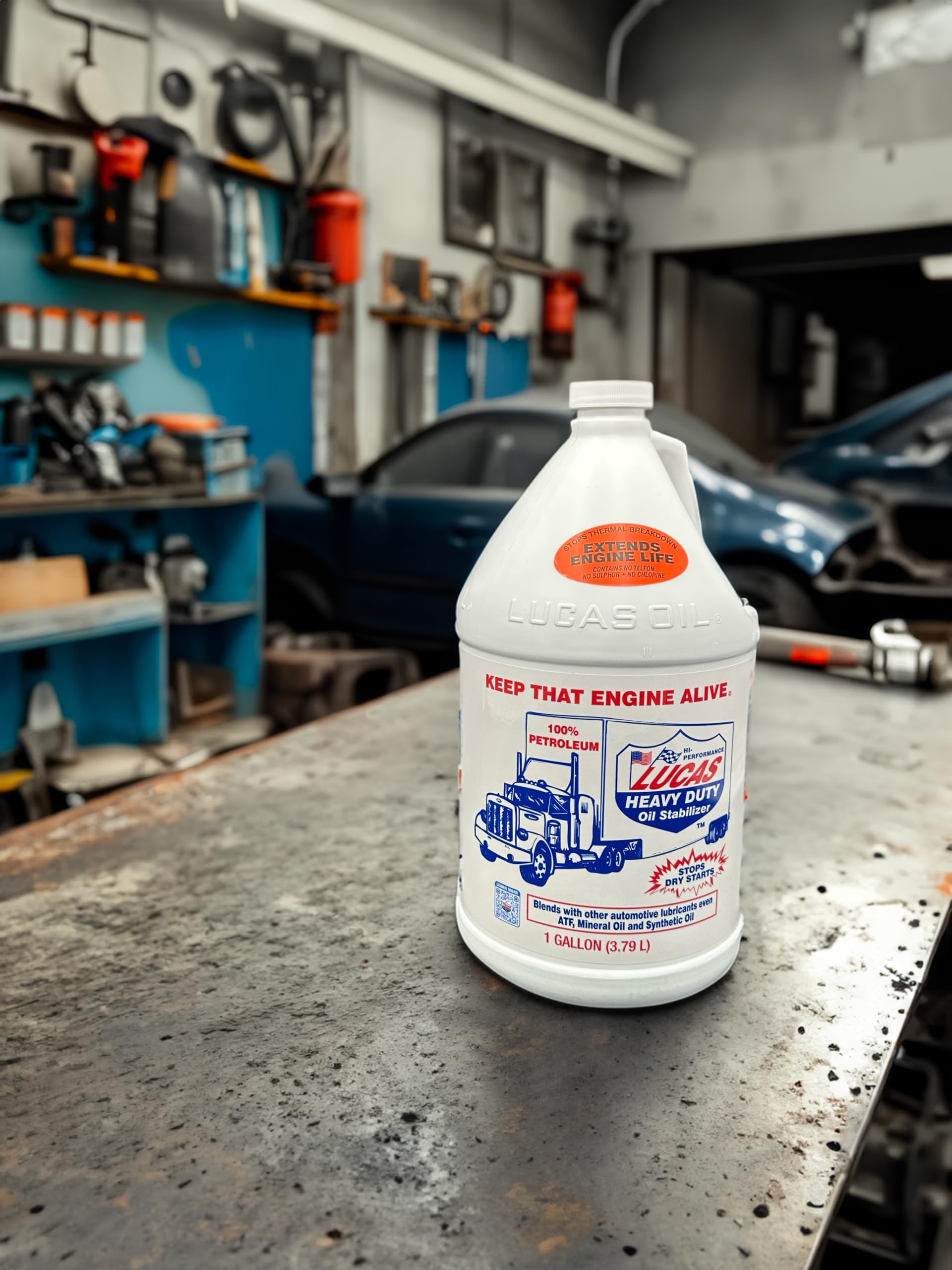 Lucas Oil 10002 Heavy Duty Oil Stabilizer - 1 Gallon | Engine Protection & Performance Booster | Ideal for High-Mileage Vehicles, Trucks & Heavy Equipment