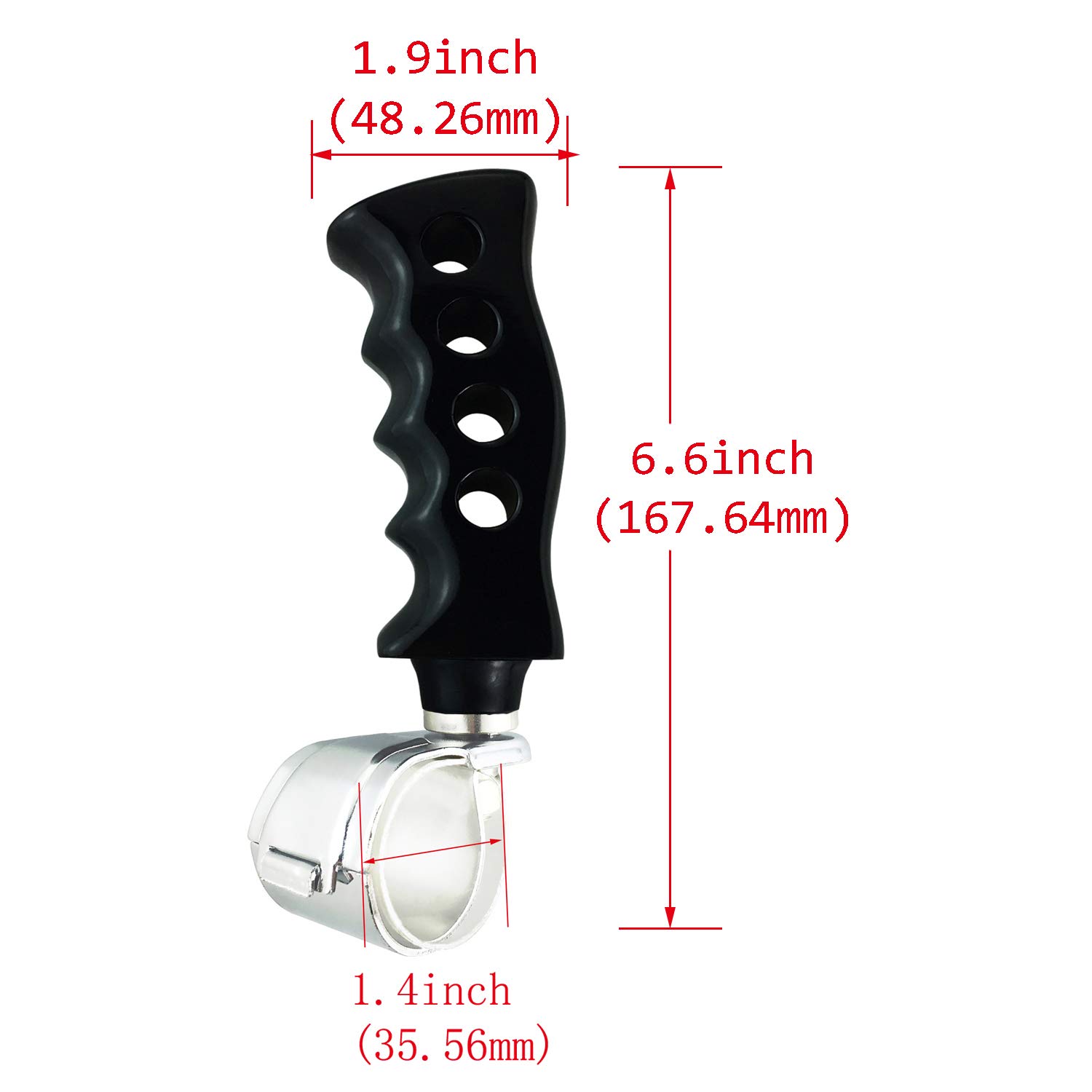 Black Suicide Spinner Steering Wheel Knob - Unique Shape Ergonomic Handle for Easy Vehicle Control | Perfect for Off-Roading, Trucking & Car Enthusiasts