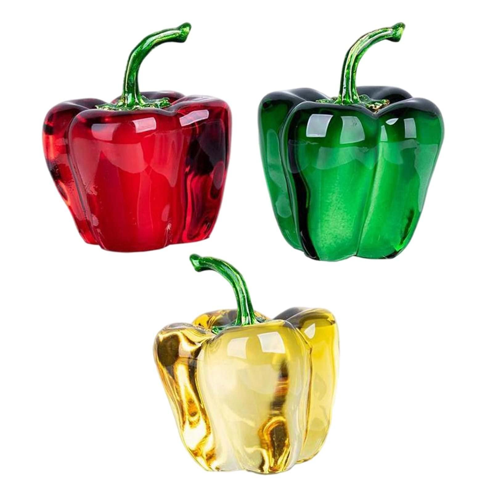 Chili Pepper & Vegetable Crystal Figurines - Elegant Desktop Decor for Home, Office, or Gift | Perfect for Kitchen Decor, Feng Shui Display & Unique Gift Ideas
