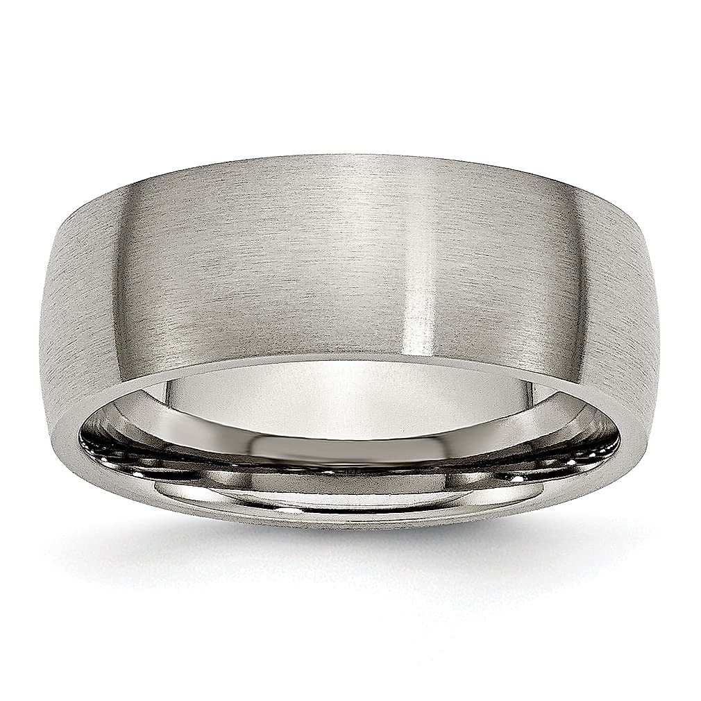 ICE CARATS 8mm Titanium Half Round Band Ring for Men - Classic Domed Wedding Ring, Durable & Lightweight Titanium Jewelry - Perfect Gift for Dad, Husband & Him - Ideal for Weddings, Anniversaries & Everyday Wear