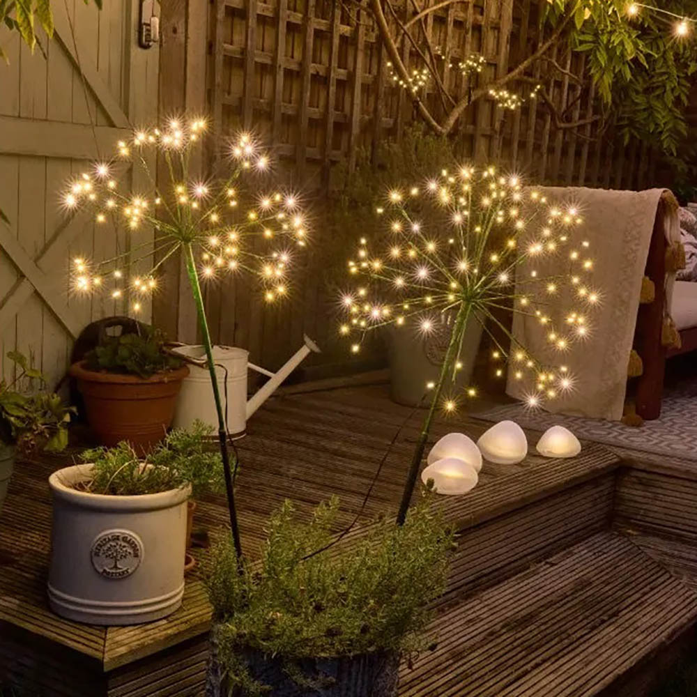 Solar Powered Dandelion Stake Lights - Outdoor Garden Decor with 12 LED Fairy Lights for Patio, Yard, Pathway - Waterproof & Energy Efficient Landscape Lighting for Romantic Ambience