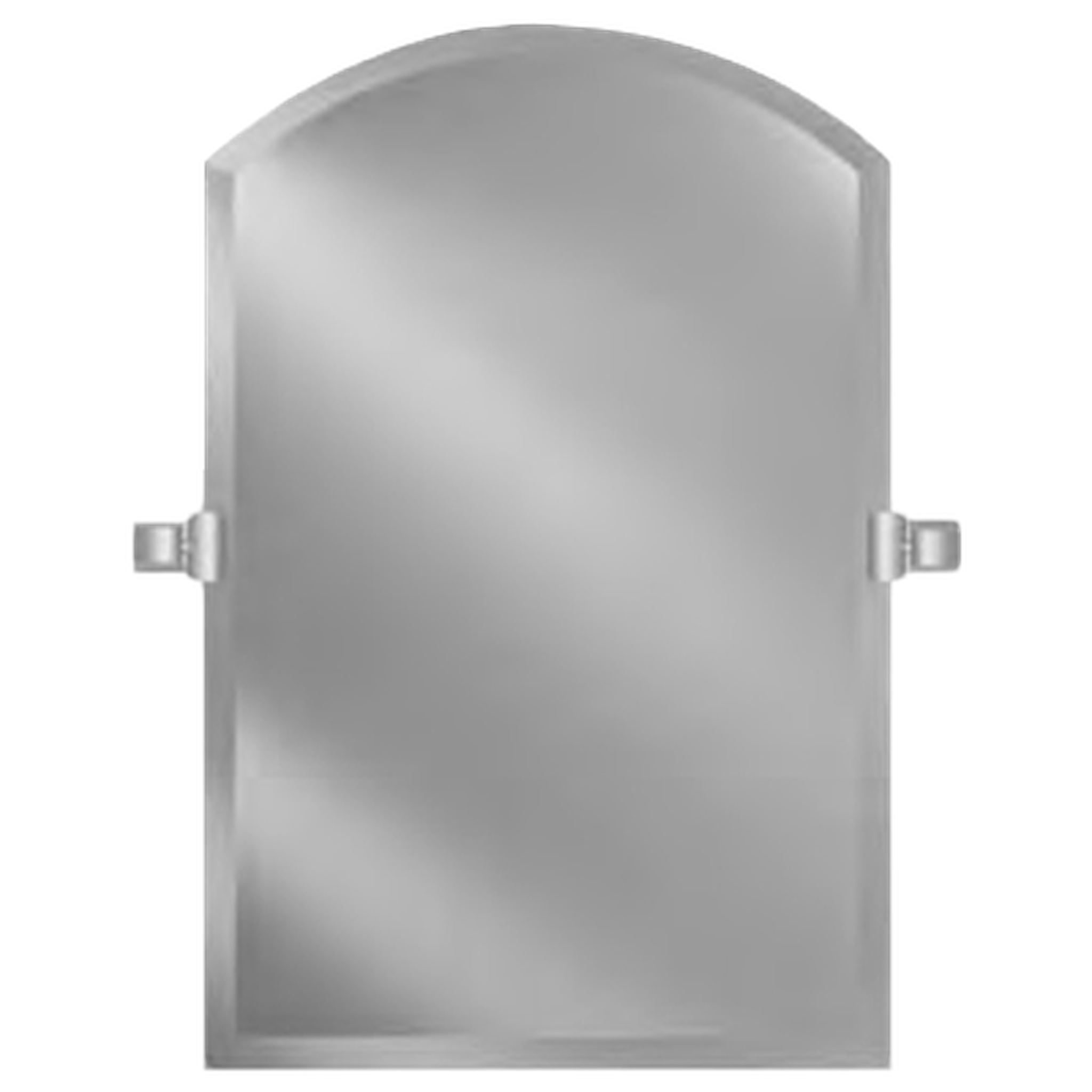 Afina Radiance 24x35 Inch Frameless Beveled Wall Mirror - Polished Brass Traditional Tilt Bracket - Elegant Bathroom, Bedroom & Entryway Decor