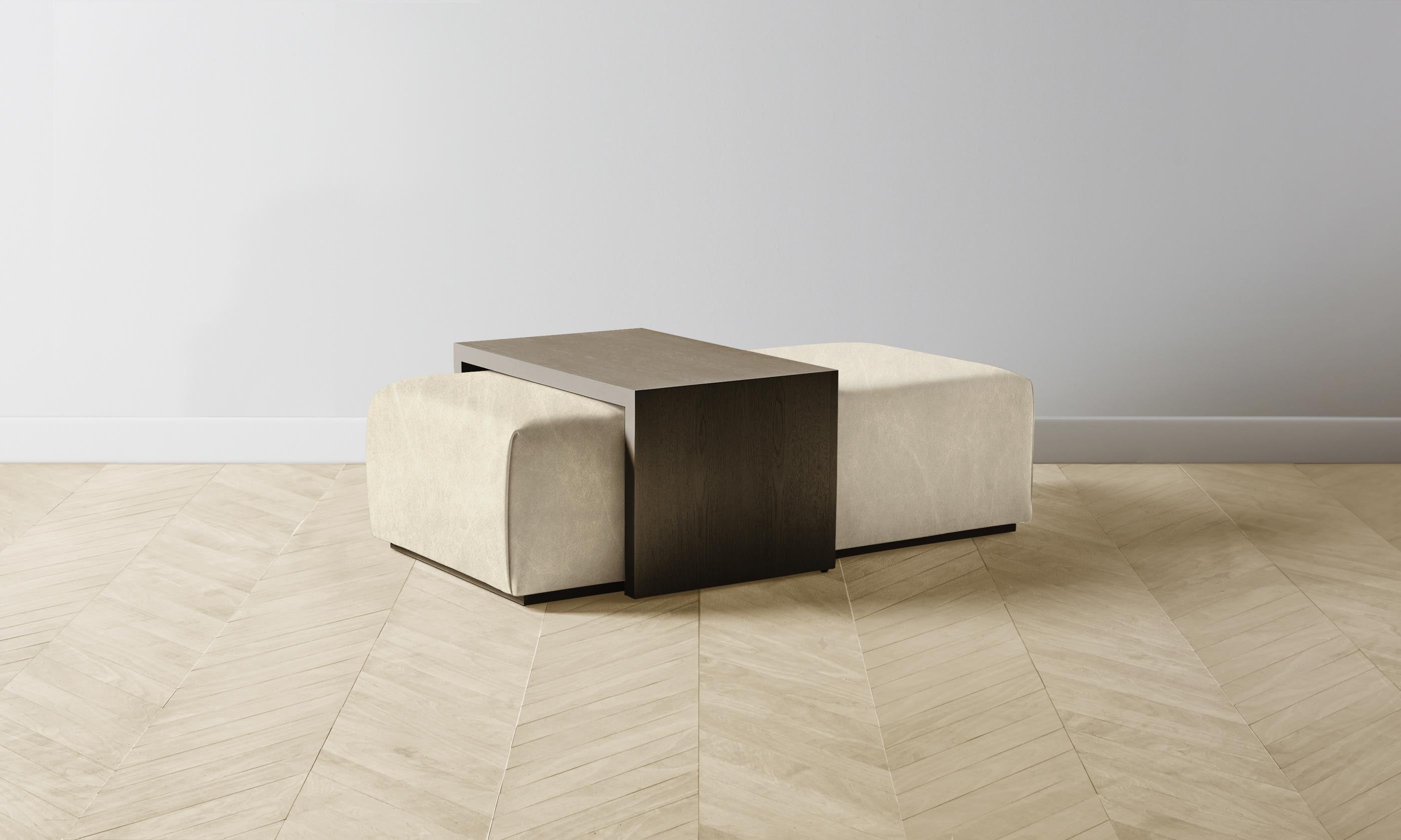 The Bowery Ottoman - Premium Tuscan Leather in Bisque | Stylish Footrest & Accent Chair for Living Room, Bedroom & Office