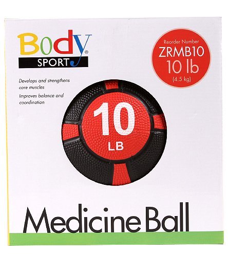 Body Sport 10lb Medicine Ball for Strength Training, CrossFit, and Home Workouts - Perfect for Gym, Fitness, and Rehabilitation Exercises