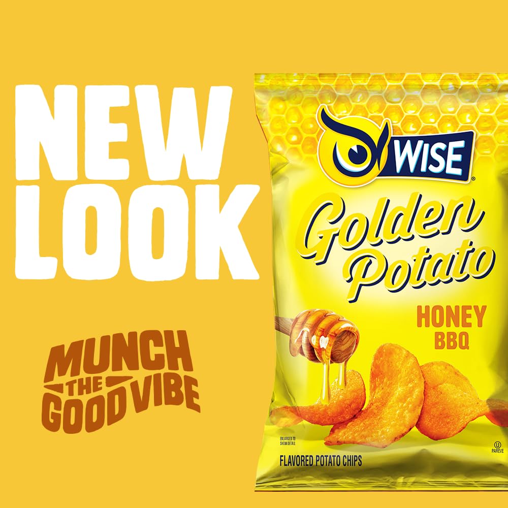 Wise Snacks Honey BBQ Potato Chips - 3.25oz (12 Pack) | Crunchy Snack for Parties, Picnics & Movie Nights