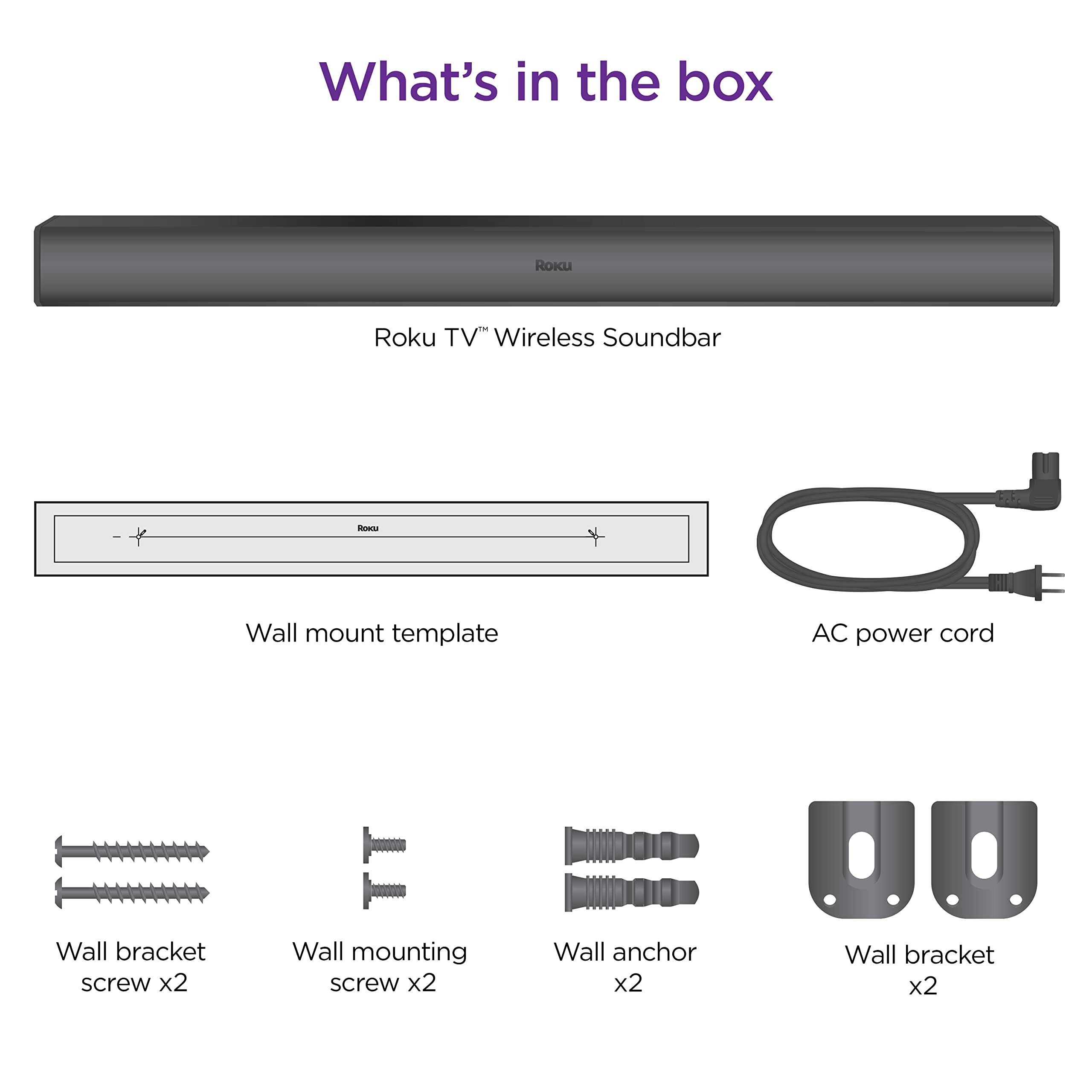 Roku TV Wireless Soundbar with Enhanced Stereo Sound & Clear Dialogue - Easy Wireless Setup for Roku TVs | Perfect for Home Theater, Movie Nights & Gaming