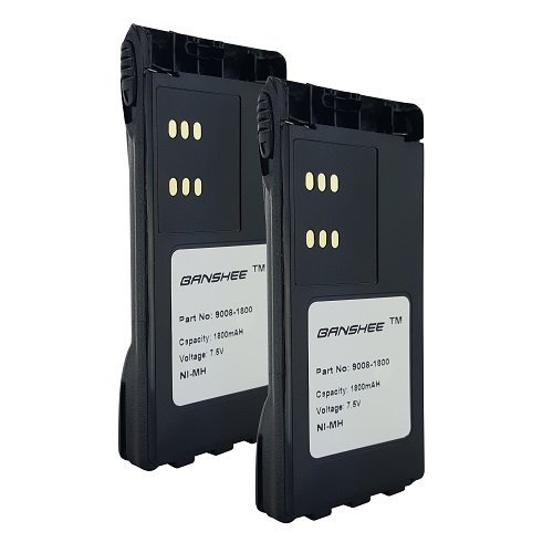 Replacement Motorola BNH-9008 Two-Way Radio Batteries (2-Pack) - 1800mAh NiMH High-Capacity Battery for Motorola Radios - Perfect for Business, Security & Outdoor Communication