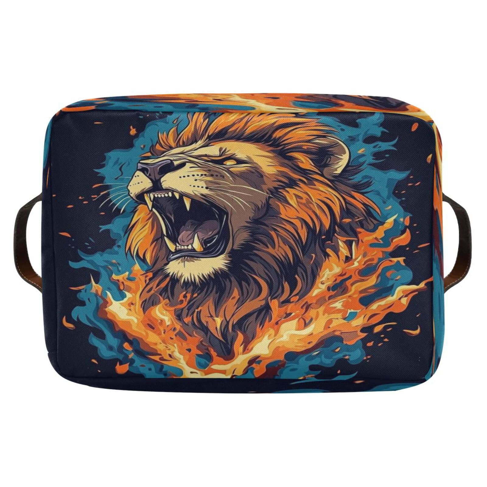 Large Storage Baskets with Handles - Foldable Home Organization Bins for Closet, Shelves & Bedroom (2-Pack) - Perfect for Organizing Clothes, Toys & Home Essentials | The Lion Of Fire
