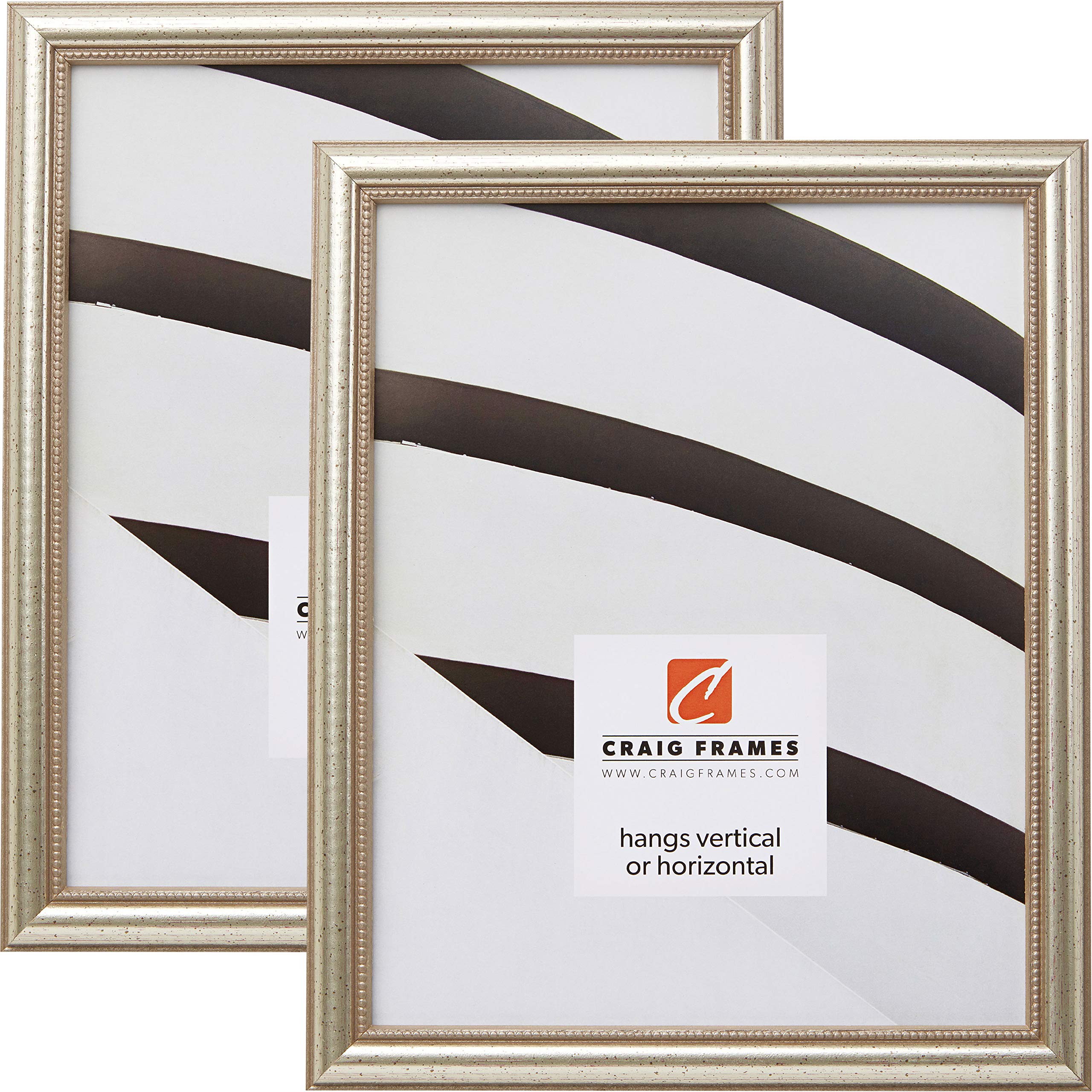 Craig Frames 81405100 13x19 Inch Distressed Silver Picture Frame Set of 2 - Perfect for Wall Decor, Photo Displays & Home Office Decorations