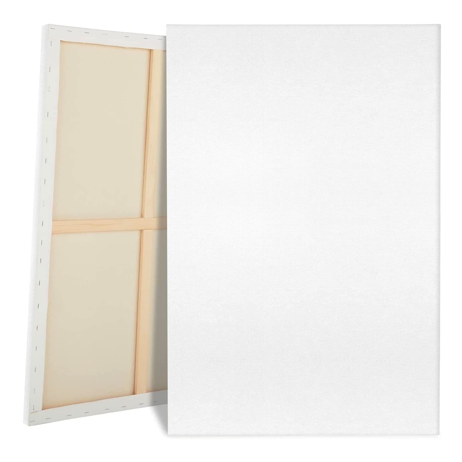 36x48 Inch Large Blank Canvas 2-Pack - 100% Cotton Triple Primed White Artist Canvas for Oil, Acrylic & Tempera Paints - Professional Fivefold Gesso Painting Canvases for Wet Art Media - Perfect for Studio, Classroom & Home Art Projects