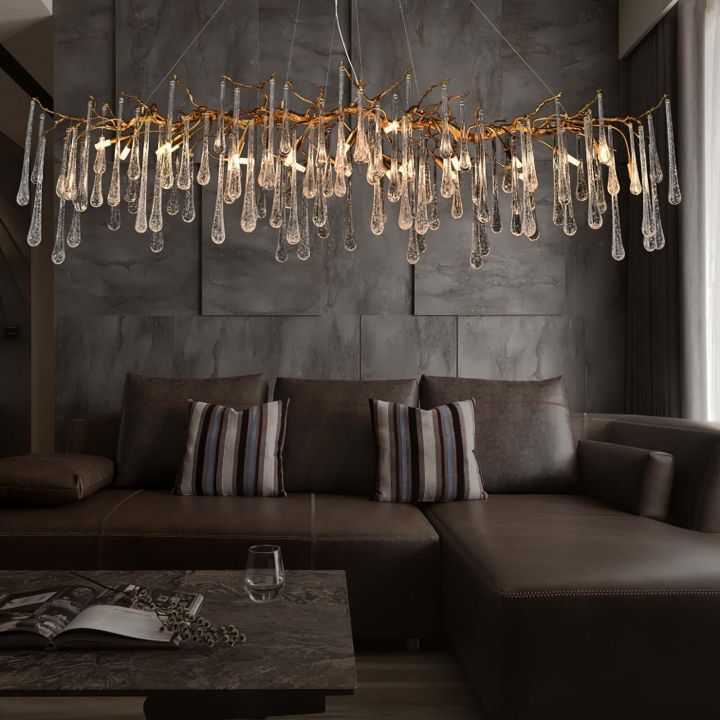 Handmade Aqua Macrame Chandelier - Boho Ceiling Light Fixture for Living Room, Bedroom & Dining Room Decor | Waterproof Hanging Lamp for Indoor & Outdoor Use