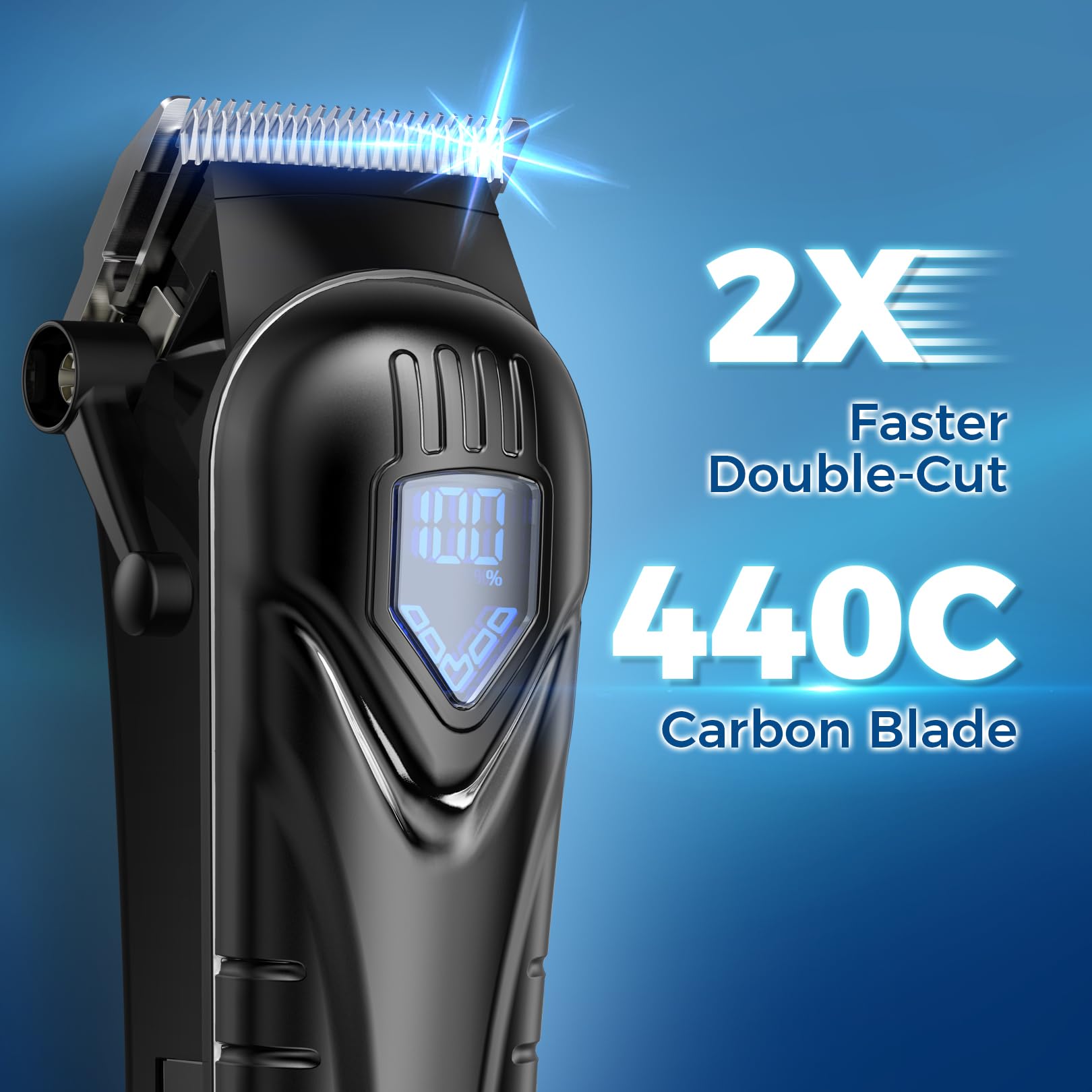 Professional Cordless Hair Clippers for Men & Women - Low Noise Hair Cutting Kit with 10 Guide Combs, LED Display, 5H Beard Trimmer & Barber Scissors Set - Perfect for Home Haircuts, Salon Styling & Grooming Gifts