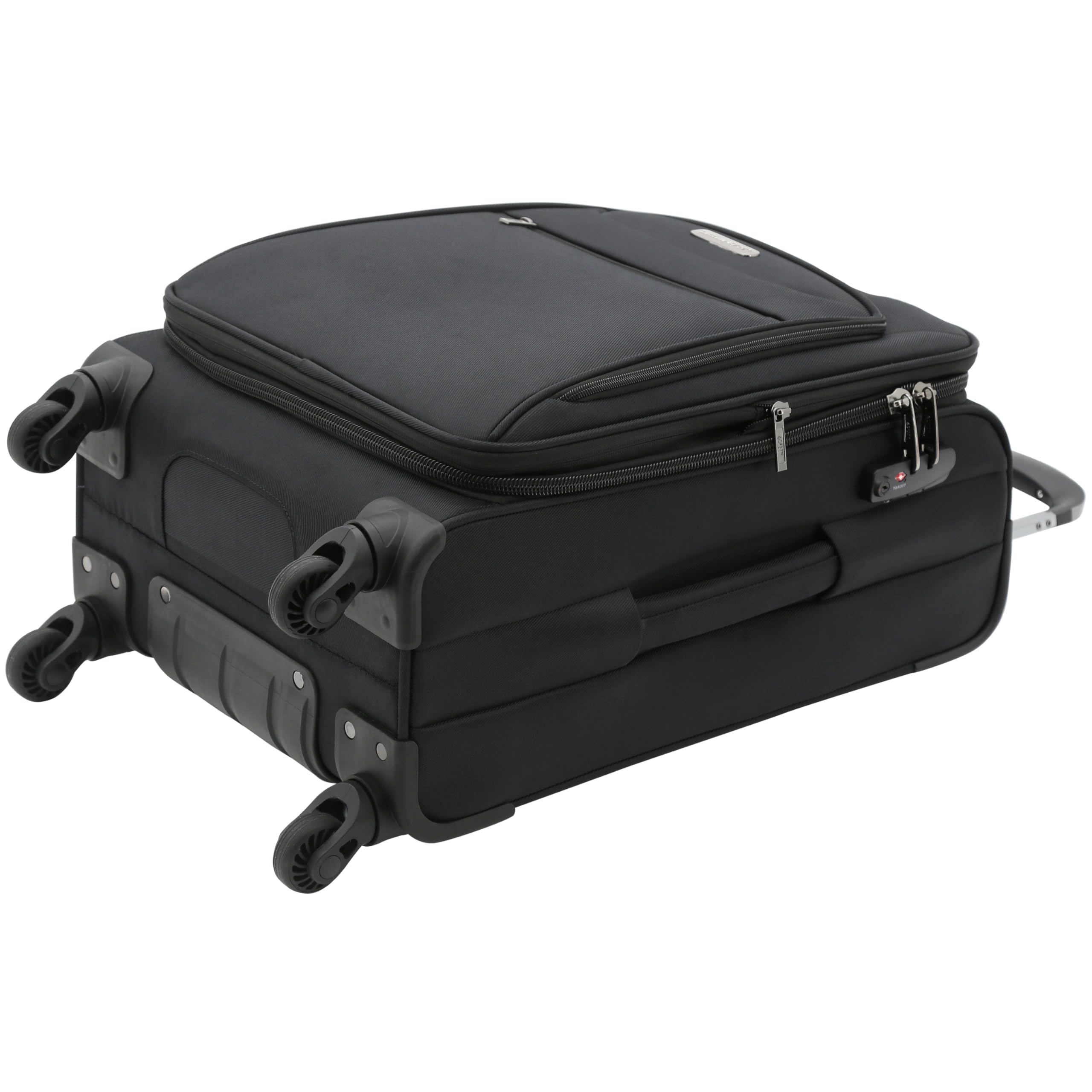Travelers Club Explorer Expandable 28-Inch Check-In Luggage - Black Suitcase for Air Travel, Business Trips & Vacation Packing