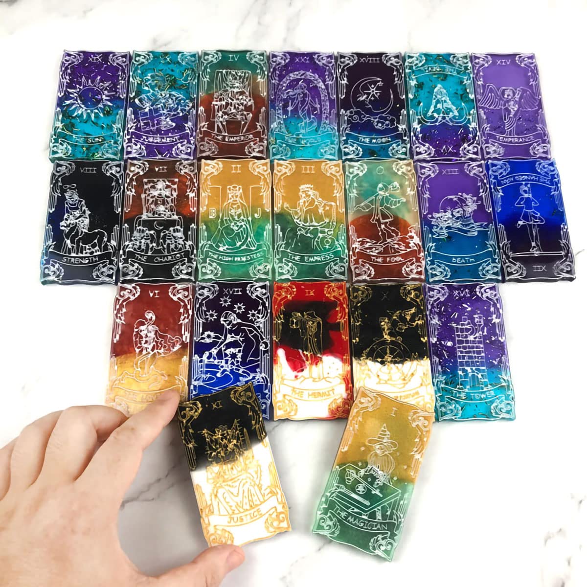 22 Major Arcana Tarot Card Resin Molds for DIY Crafts - Make Unique Tarot Cards, Keychains & Jewelry - Perfect for Wiccan Decor, Spiritual Gifts & Witchy Home Accessories