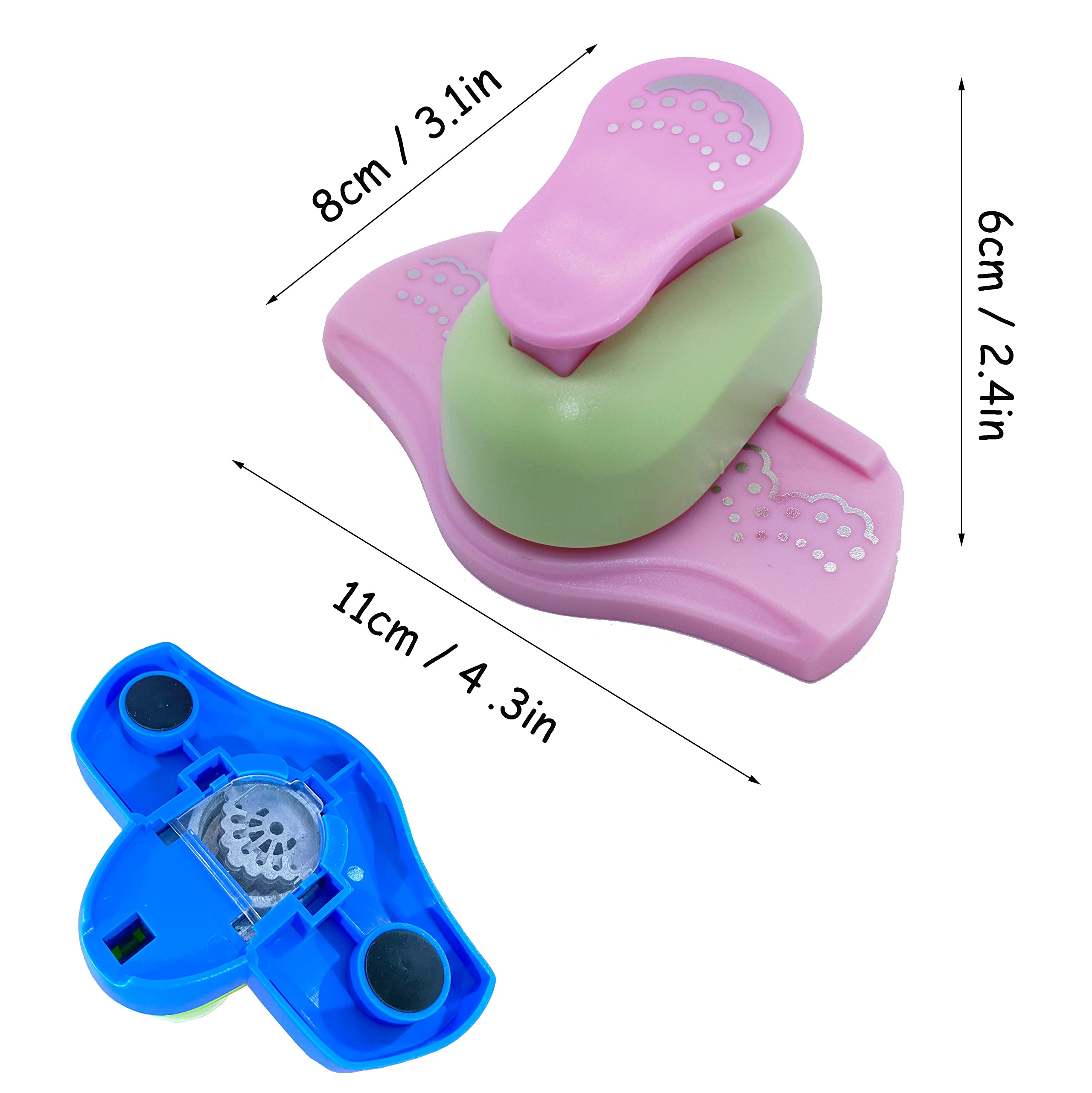 2PCS Craft Hemming Punch Tool for Scrapbooking - Big Edge Paper Hole Puncher for DIY Gift Cards, Wedding Invitations & Home Decorations | Perfect for Card Making, Scrapbook Borders & Craft Projects